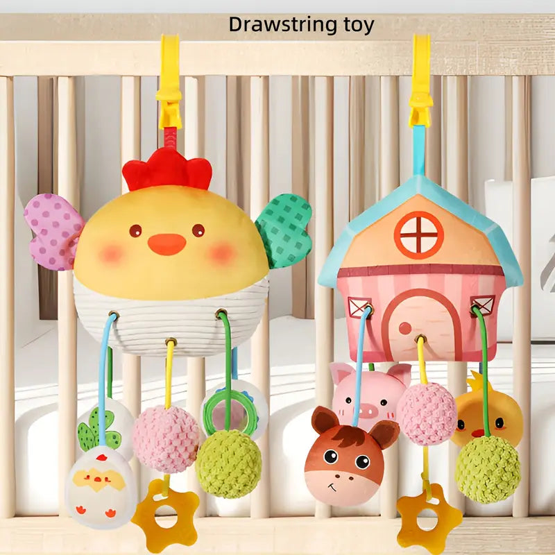Cartoon Bed Hangend Speelgoed voor Baby’s met Bel | Nibble-Veilig en Lichtgewicht