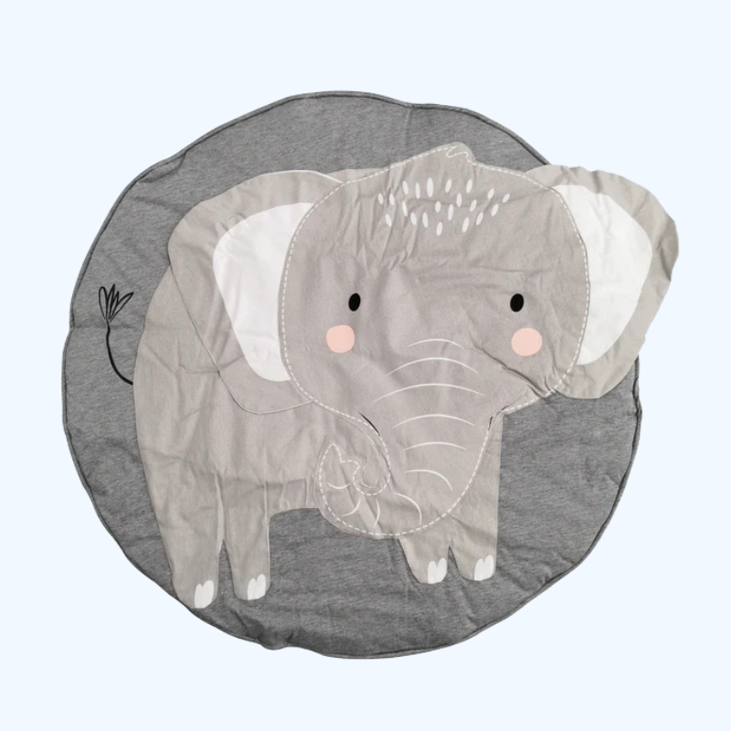 3D dierenvormige ronde kruipmat | Babykleed met verdikte katoenen voering, afneembaar met rits, perfect voor kinderkamerdecoratie