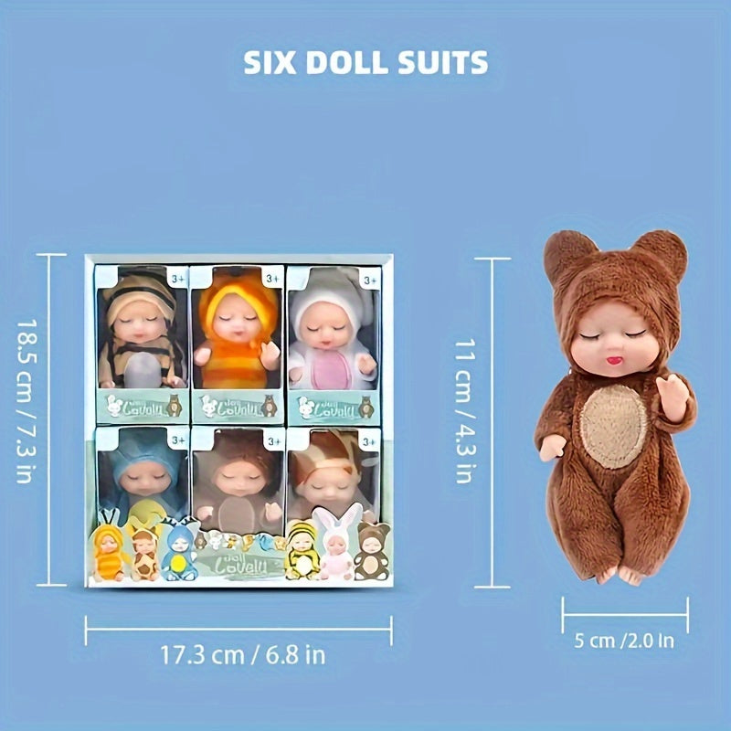 Mini Realistische Reborn Pop (4,3") | Schattig Feestartikel & Cadeau | Perfect voor Kerst & Verjaardagen