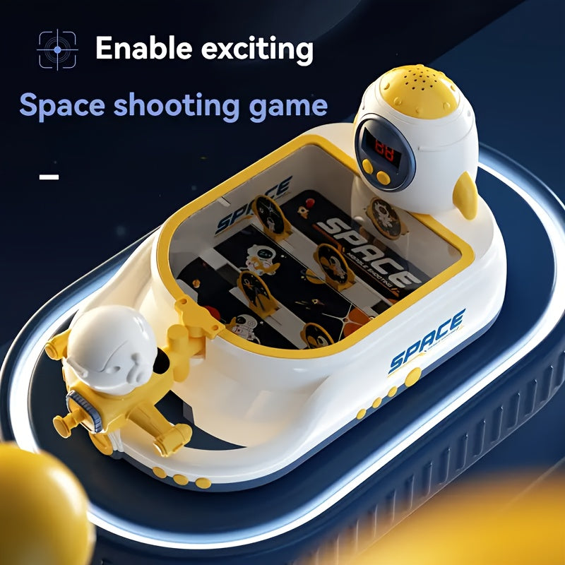 Knikkerschietspel console | Puzzelspel, interactieve desktop met obstakels, doelen schieten, scorebord, licht |en geluidseffecten, ruimteavontuur schiettafel.