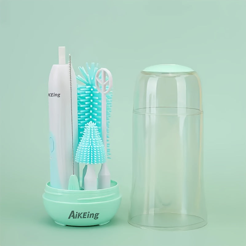 Elektrische Flesborstel met UV Sterilisatie | Multifunctionele Teats Organizer | Perfect Reinigingsset voor Moeders | Kerst- & Feestdagen Cadeau