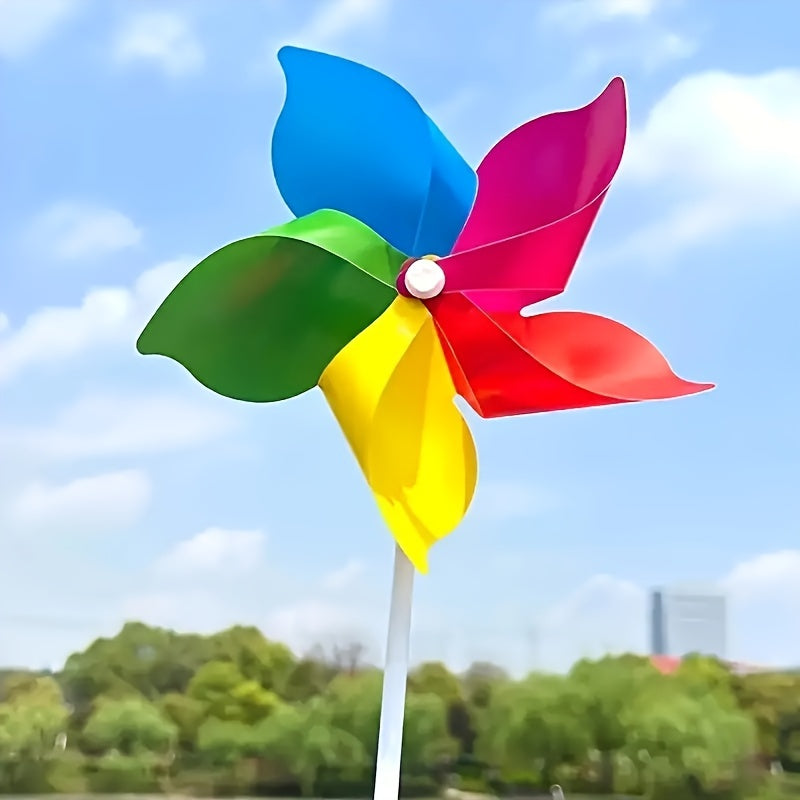 5pcs kleurrijke windmolens set – weerbestendige windmolens van duurzaam PP materiaal voor tuin, park, boerderij of feestje