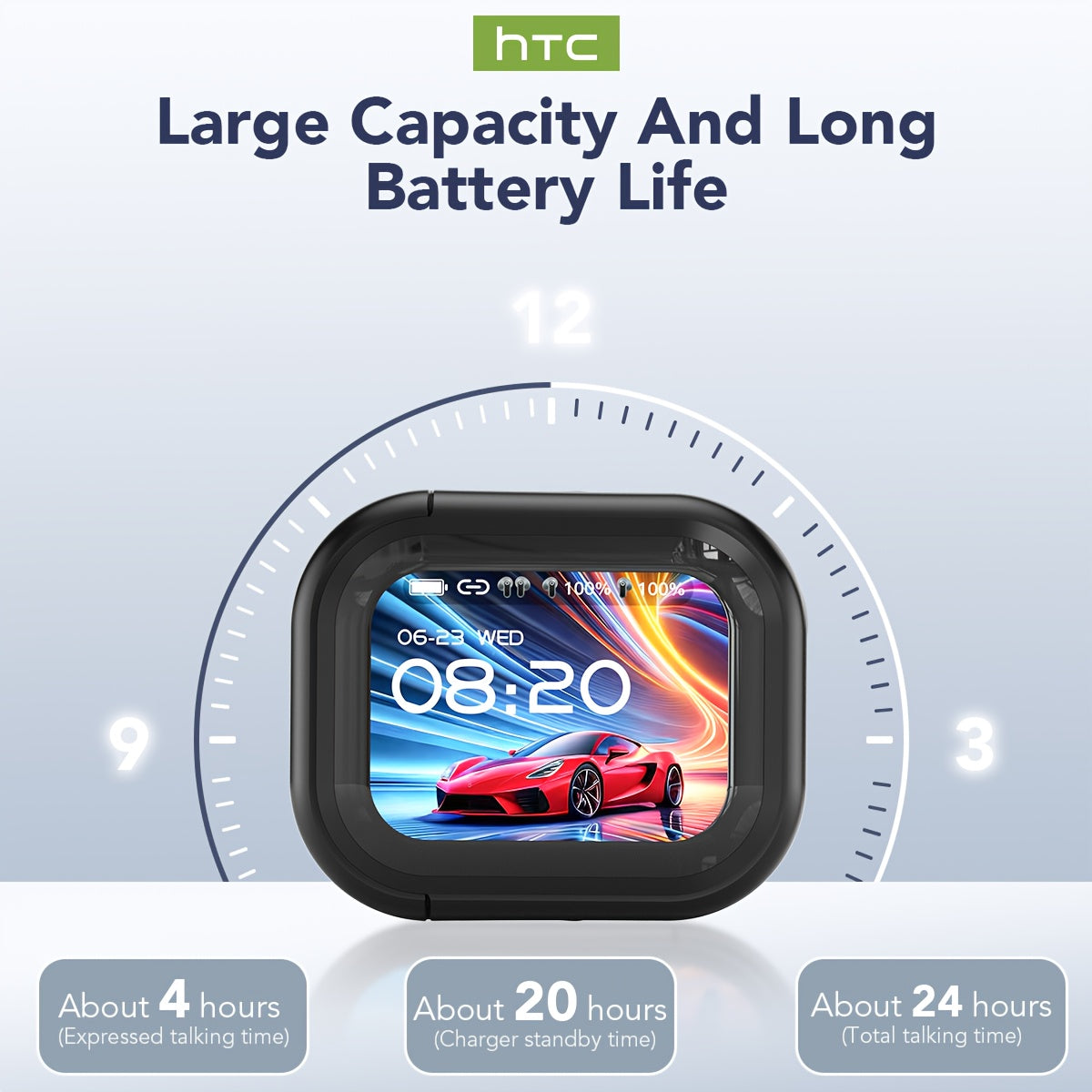 Draadloze koptelefoon 131 talen - LED display, hifi geluid, touch control & lange batterijduur