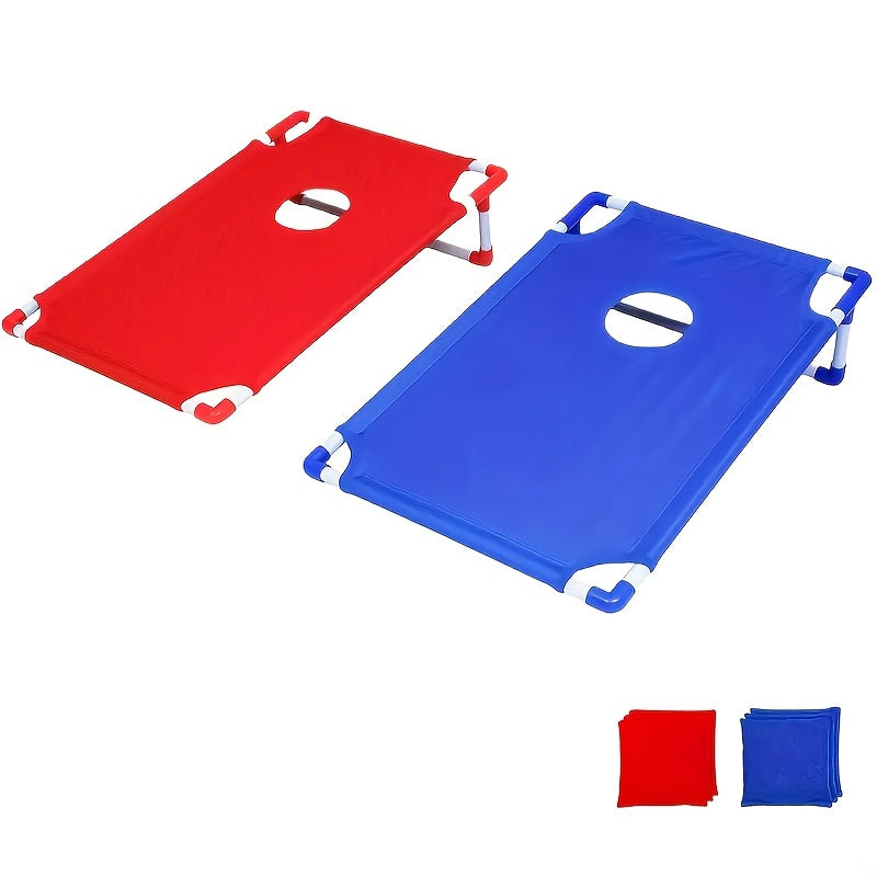 Opvouwbaar Cornhole Spel – 1 Stuks Rood of Blauw Draagbaar Cornhole Game met 6 Bean Bags | Buitenspel voor Feestjes, Camping & Familieplezier, PVC Materiaal