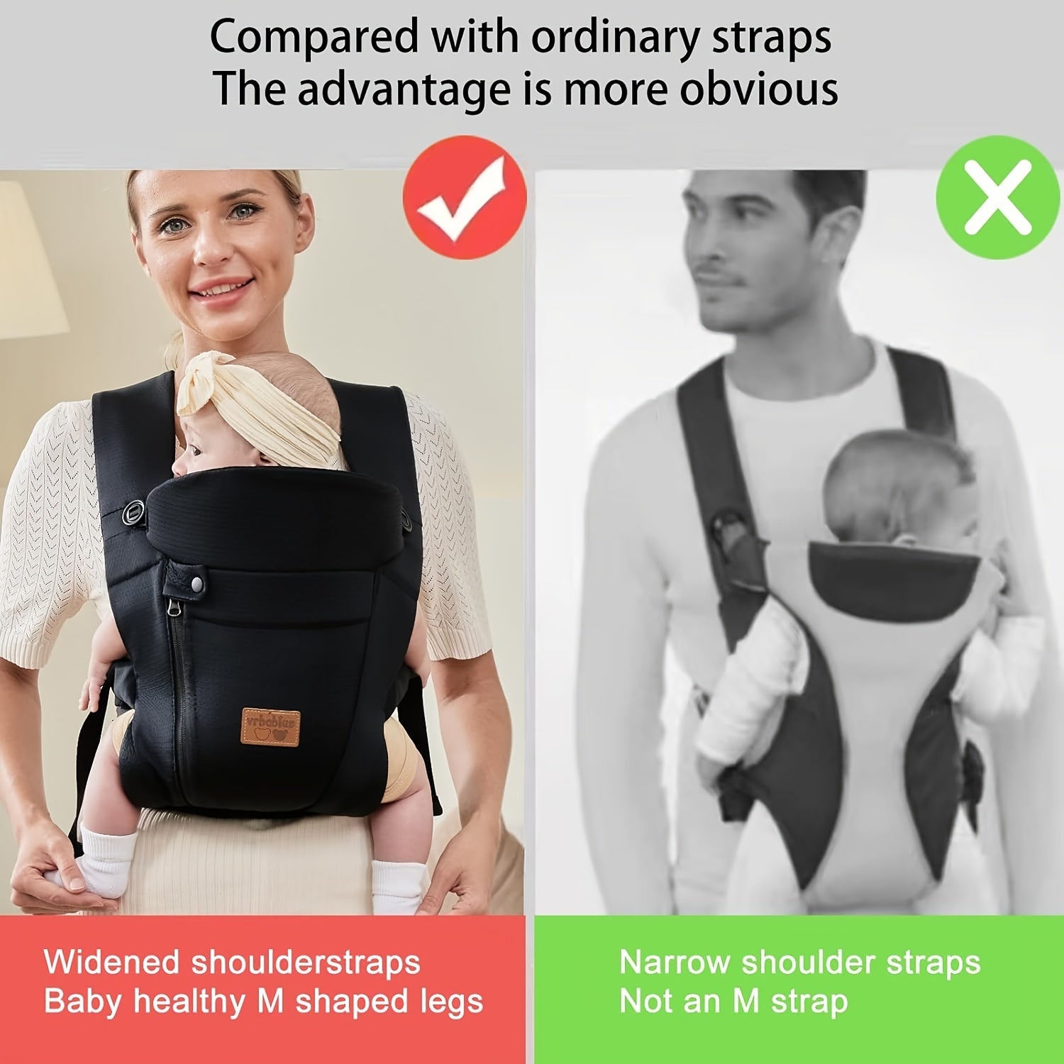 Ergonomische Baby Drager voor Pasgeboren tot Peuter - Verstelbare Draagzak met Hoofdkap voor Jongens en Meisjes - Ademende Stof voor Comfortabel Dragen