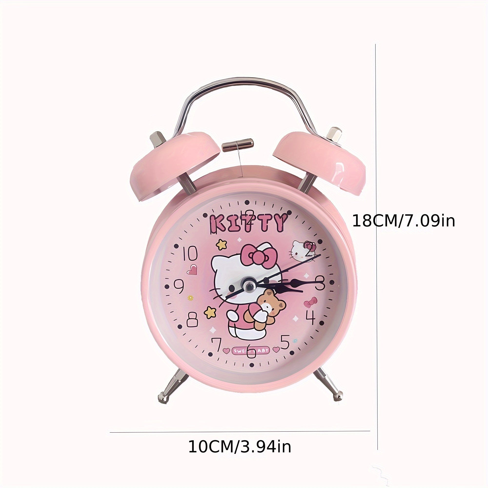 Réveil Matin Classique Hello Kitty pour Enfants et Filles - Horloge de Chevet Décorative avec Fonction Veilleuse - Cadeau Anniversaire Noël