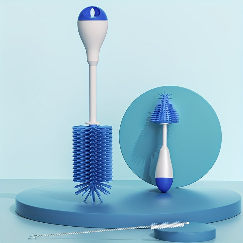 3-in-1 Siliconen Fles Borstel Set | Speen Rietjesborstel voor Drinkbekers