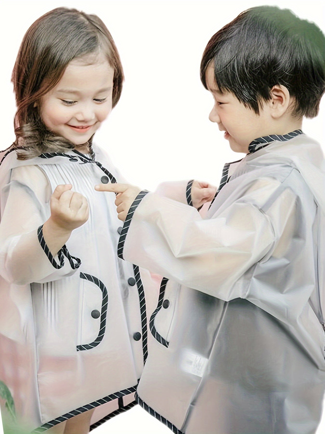 Lichtgewicht Transparante Regenjas met Capuchon voor Kinderen - Waterdichte Regenponcho voor Jongens en Meisjes