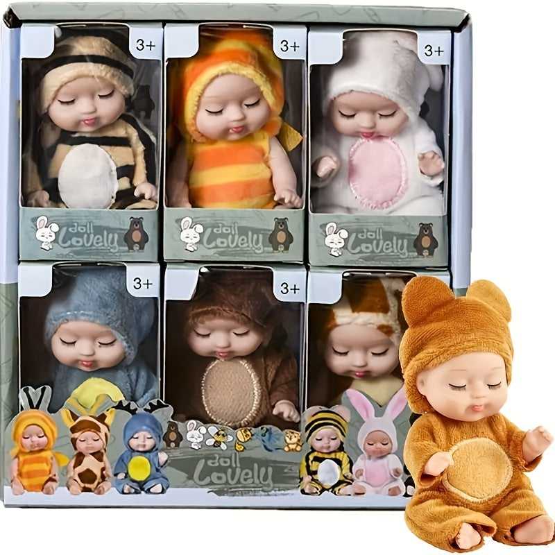 Mini Realistische Reborn Pop (4,3") | Schattig Feestartikel & Cadeau | Perfect voor Kerst & Verjaardagen