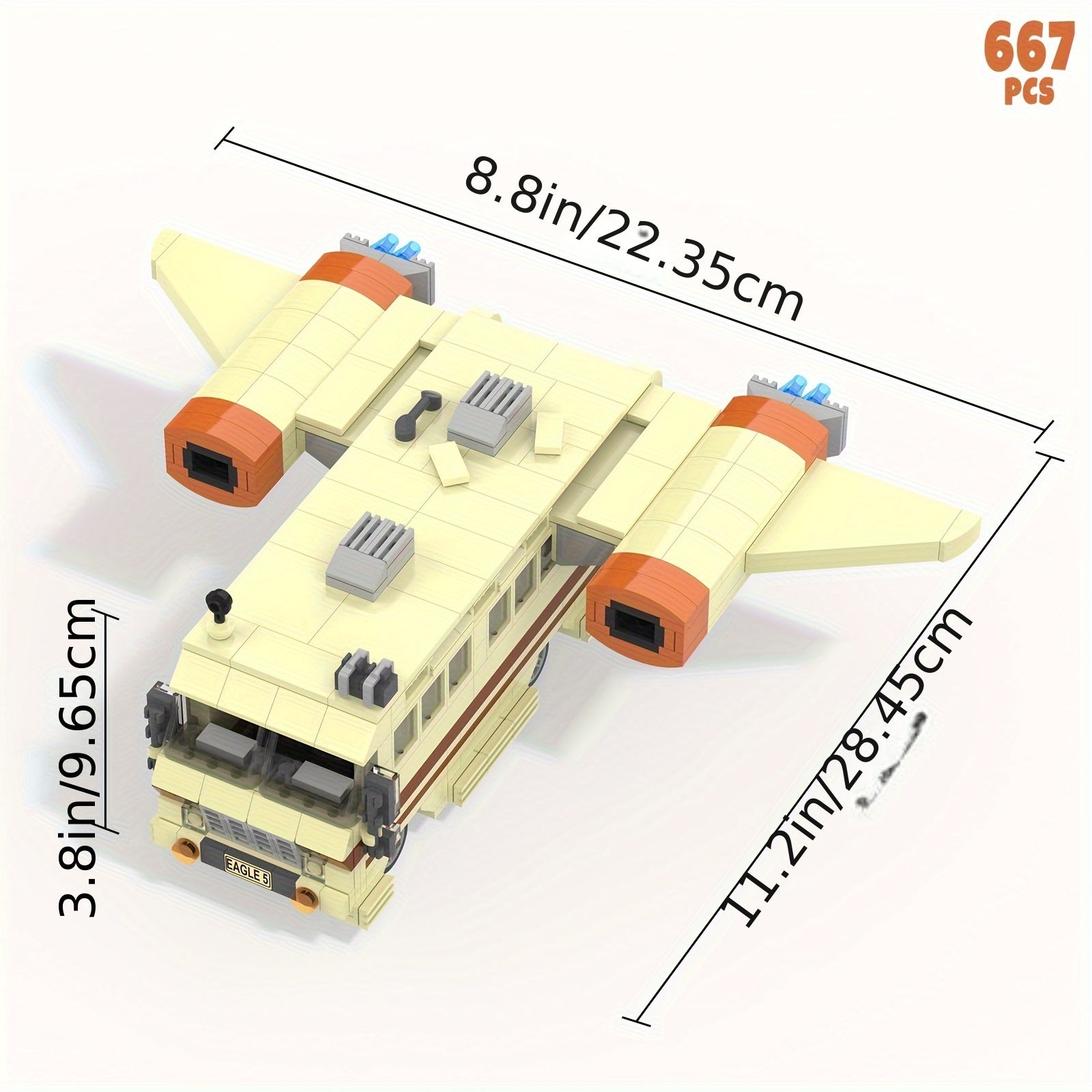 667-delige ruimteschip bouwset met cockpit - Cadeau voor verjaardagen.