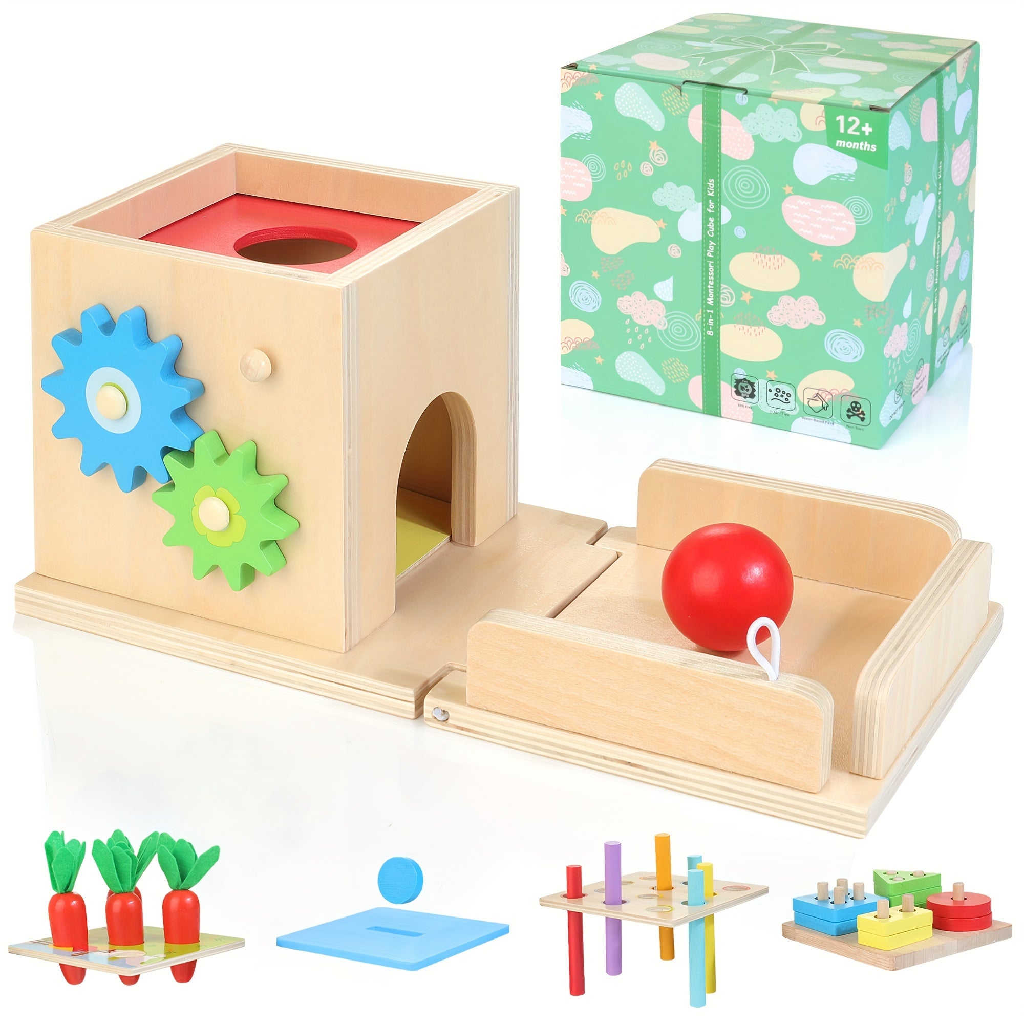 Houten Educatieve Speelset | 8-in-1 Montessori Ontwikkelingsspeelgoed