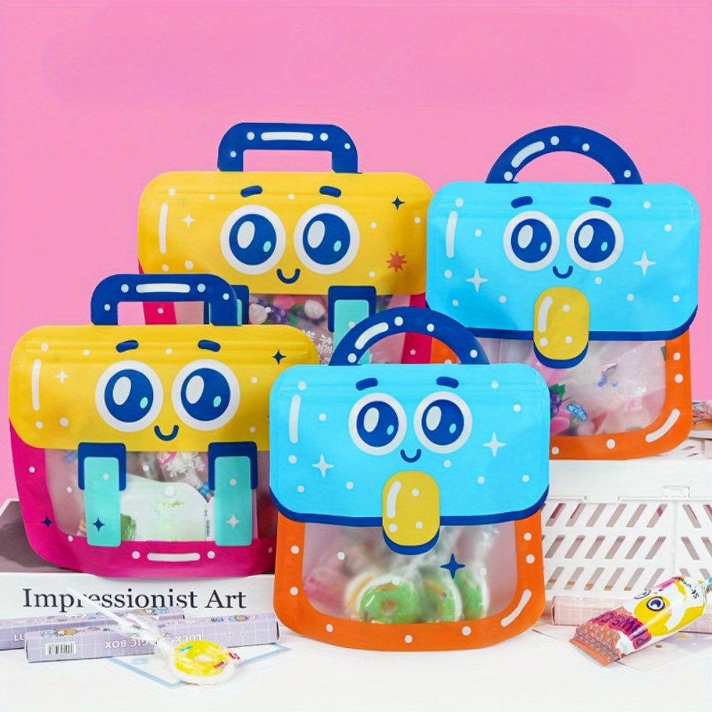 30 Stuks Cartoon Traktatiezakjes met Handvat | Herbruikbare Ziplock Cadeauzakken – Voor Feestjes & Kleine Geschenken