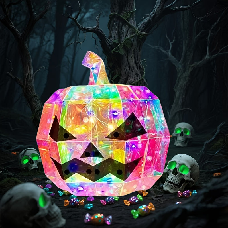 Halloween LED Lamp Pompoenboom | Tafeldecoratie met lichtgevende pompoenen, USB & batterij gevoed