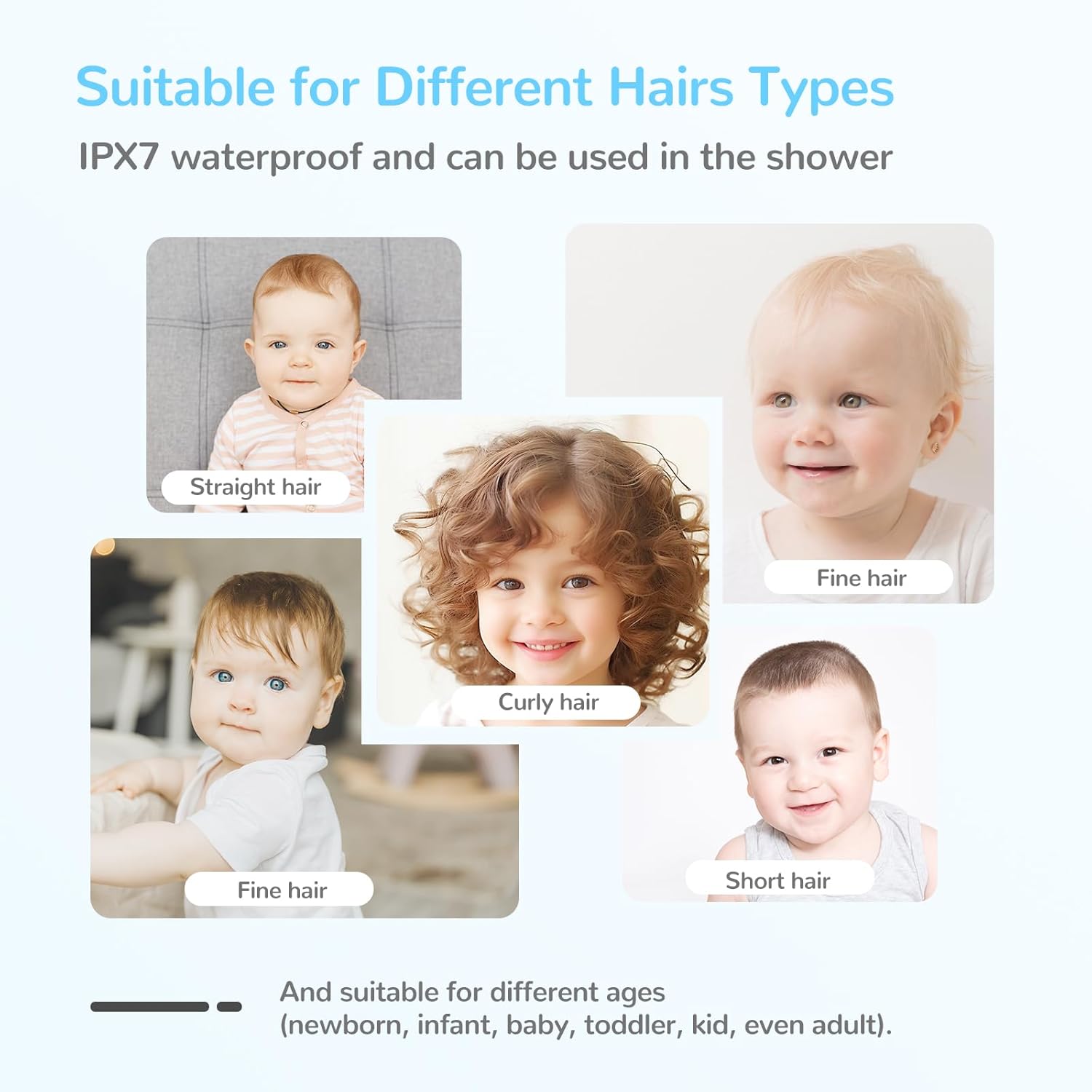 Baby Tondeuse met Opbergdoos | Waterdichte Oplaadbare Snoerloze Tondeuse met Stofzuiger die Geknipt Haar Automatisch Opzuigt