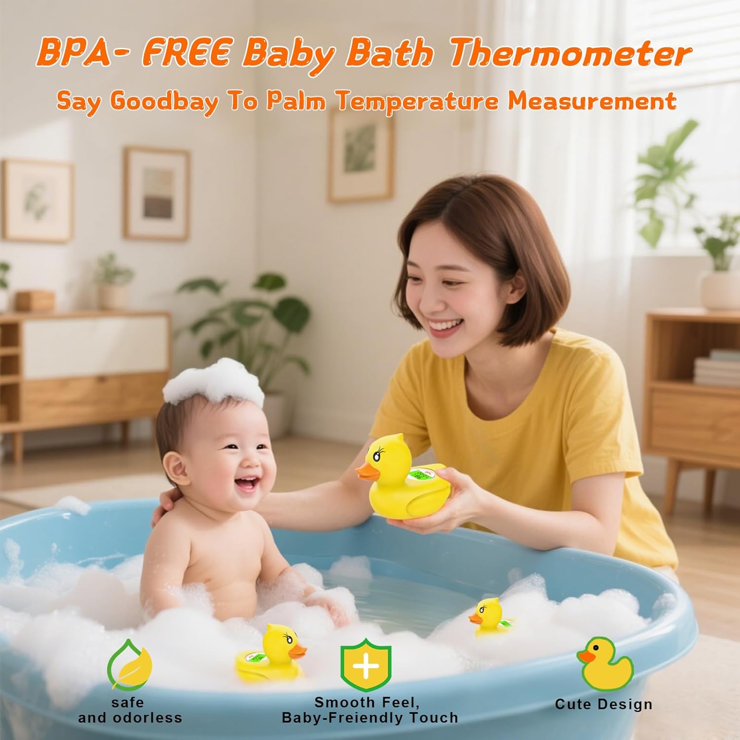 Baby badthermometer digitaal | drijvende thermometer met kleurwaarschuwing & veiligheid