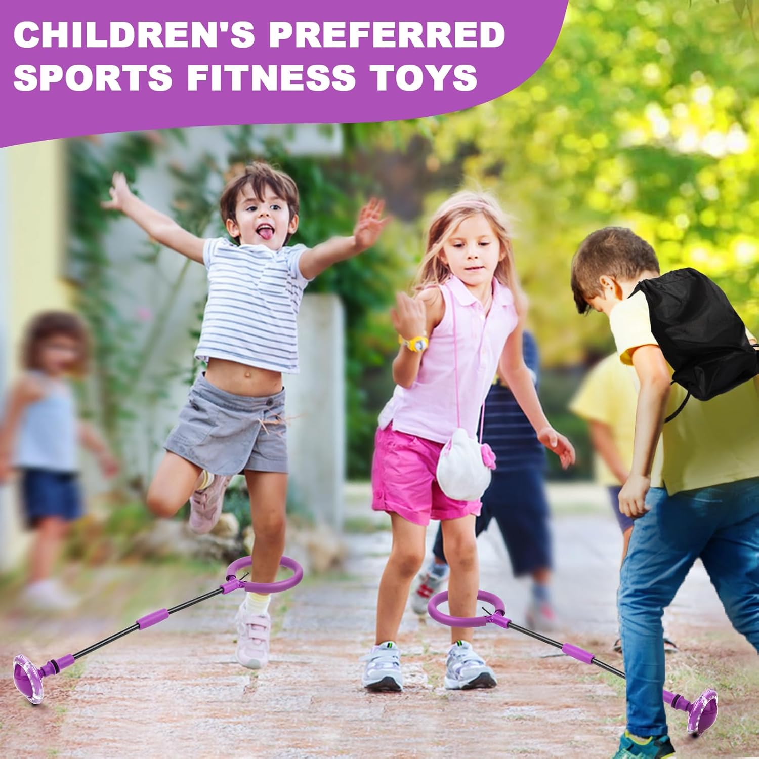 Springbal met lichtwiel | Opvouwbare kleurrijke fitnessbal voor kinderen & volwassenen