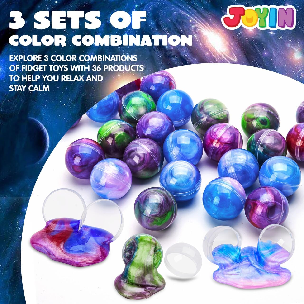 Slijm Party Favor – 24x Galaxy Slijmballen Anti-Stress Speelgoed Jongens & Meisjes