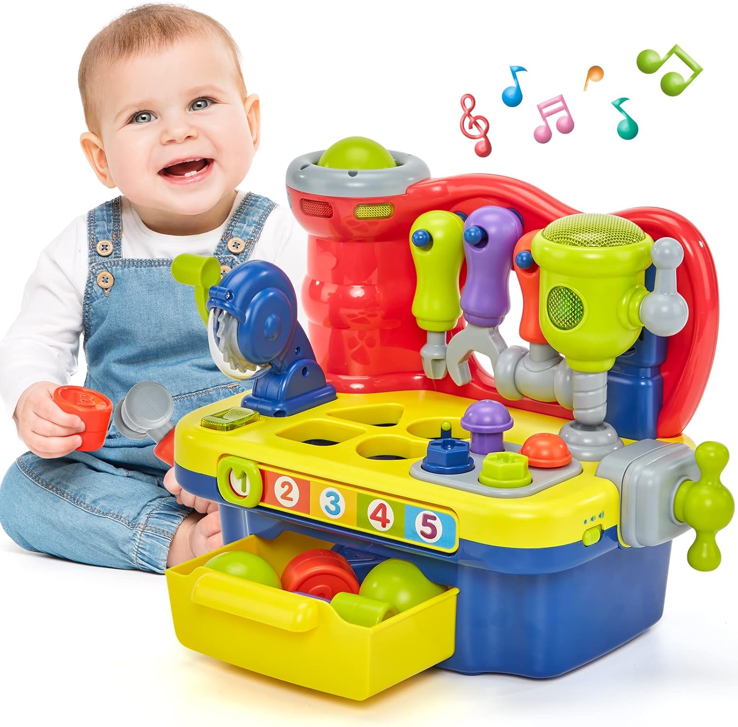 2-in-1 Hamerbal & Auto-Ramp Speelgoed | Montessori Leer Cadeau voor 1-3 Jaar | STEM Ontwikkelingsspeelset