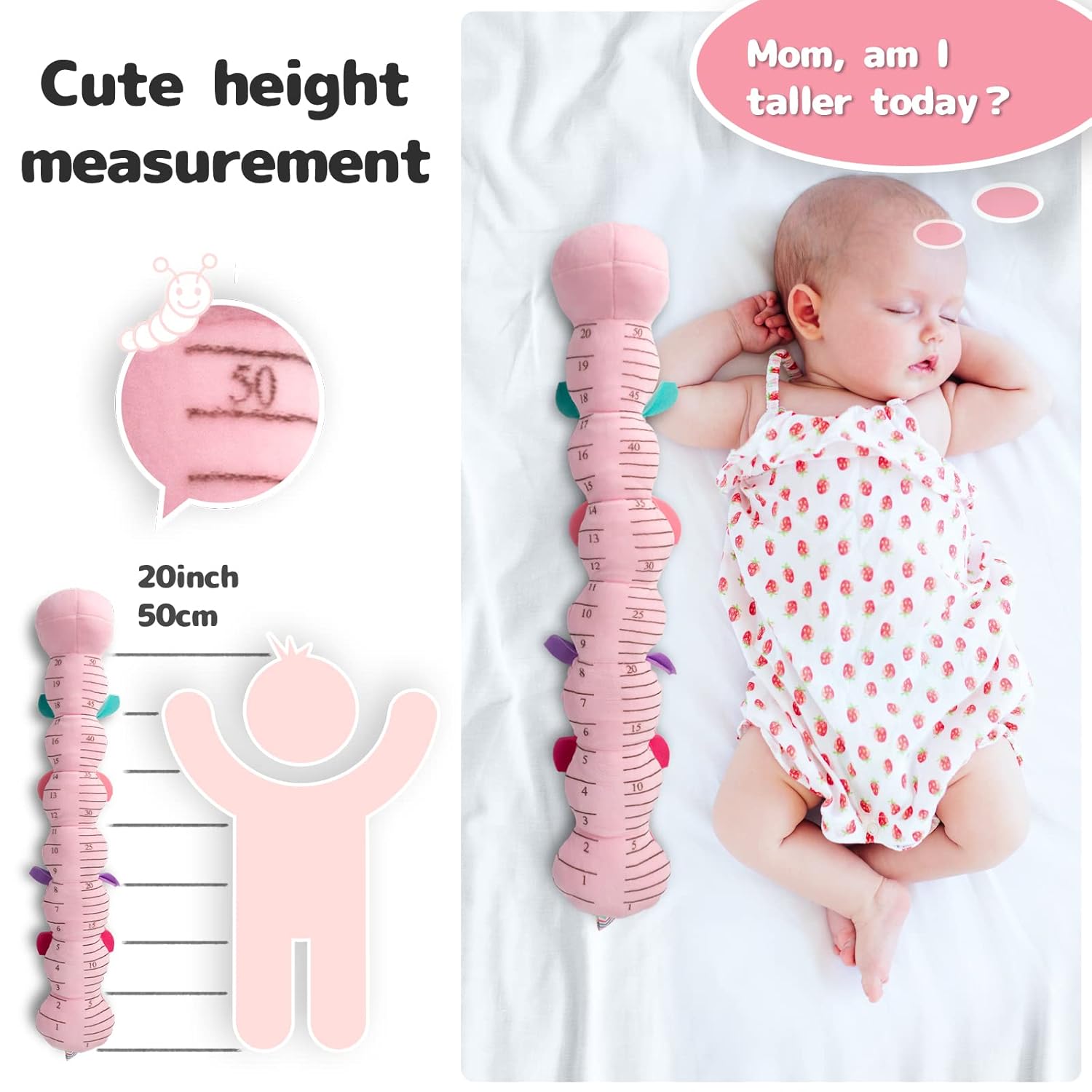 Pluche Musicale Rups voor Baby's | Multi-Sensorisch Activiteit Speelgoed met Kraakgeluiden, Rammelaar en Texturen - Speelmat voor 0-3-6-12 Maanden