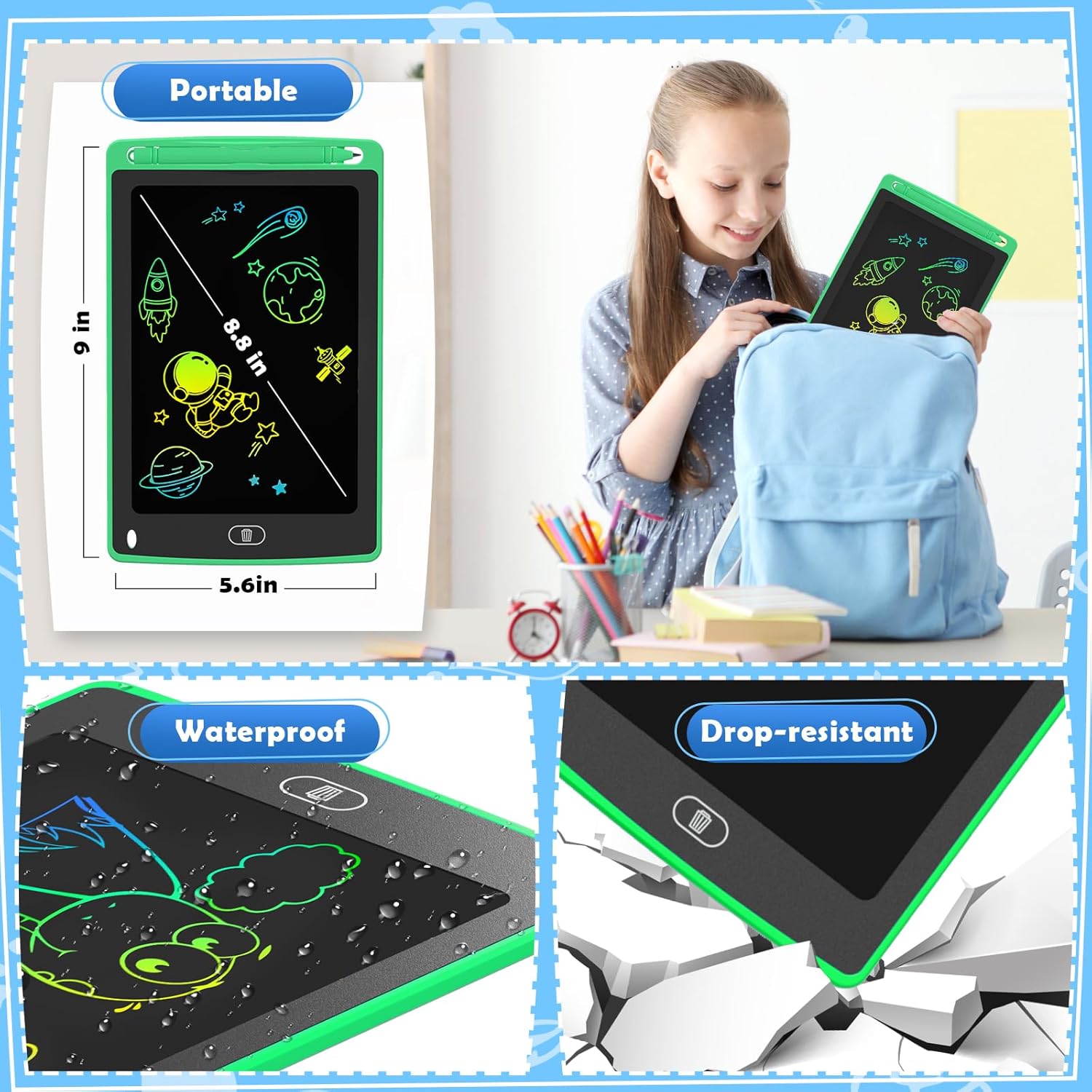 4-pack LCD Tekentablet | 8,5” Doodle Board 3–8 Jaar