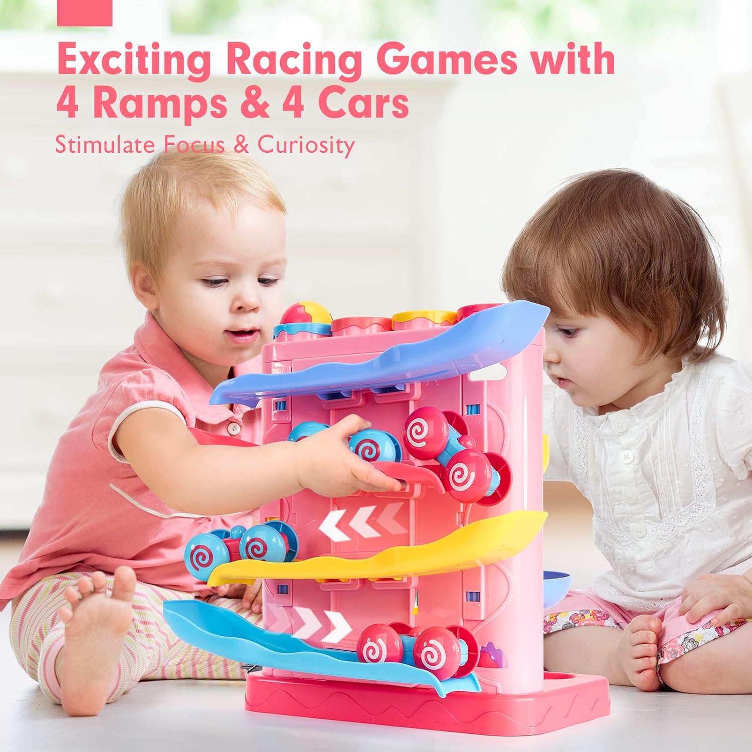 2-in-1 Hamerbal & Auto-Ramp Speelgoed | Montessori Leer Cadeau voor 1-3 Jaar | STEM Ontwikkelingsspeelset