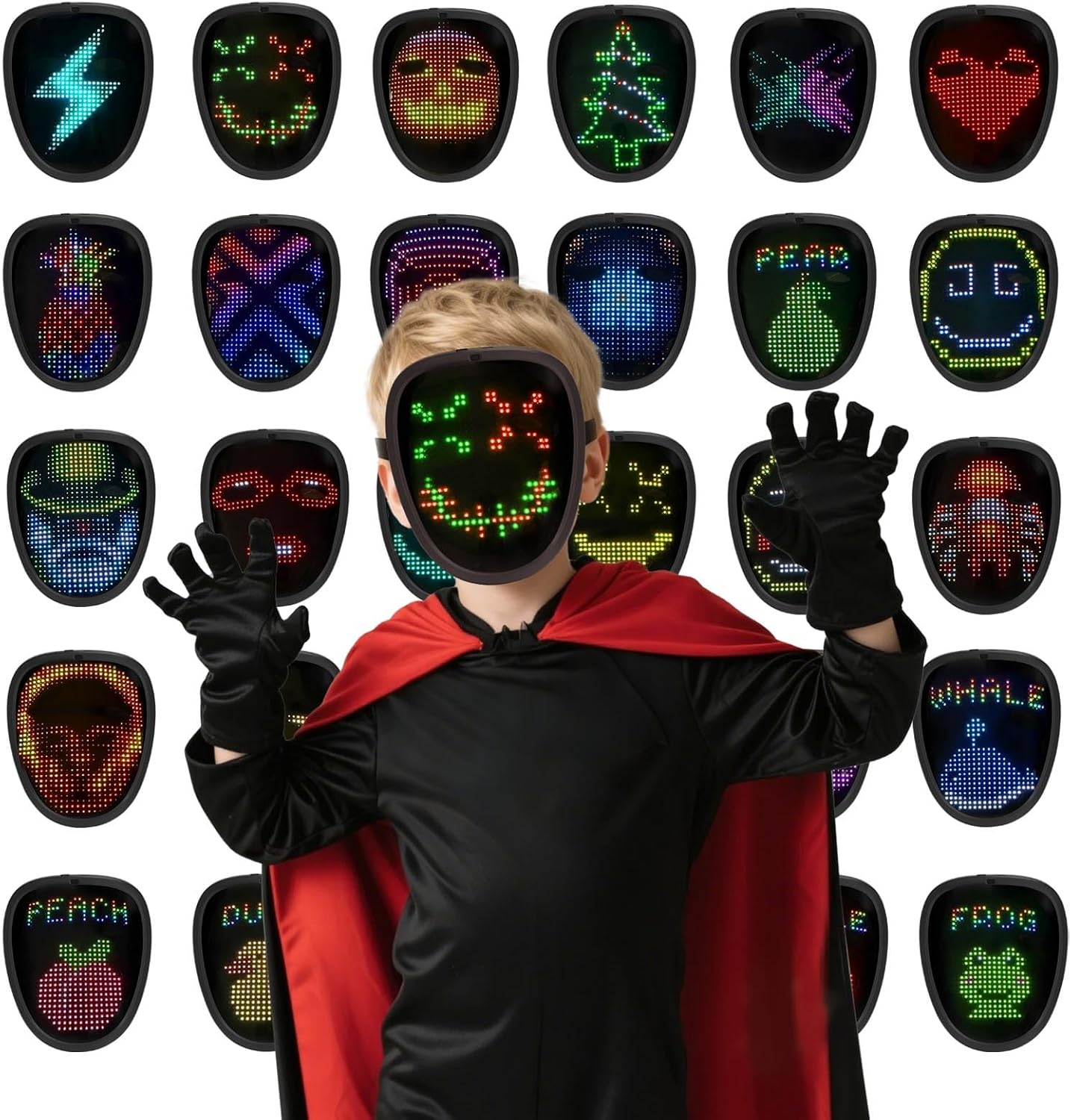 LED masker met gebarenbediening | Lichtgevend masker voor cosplay & feest