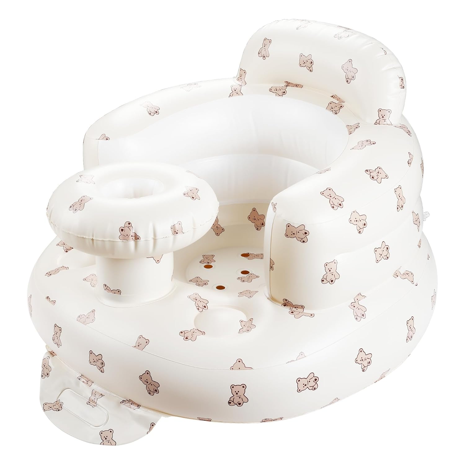 Opblaasbare Vloer Baby Zitstoel met Dienblad | Baby Stoel om te Leren Zitten met Ingebouwde Luchtpomp voor Baby's vanaf 3 Maanden