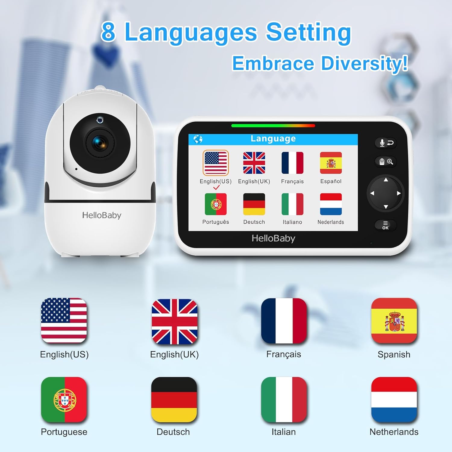 Babyfoon zonder wifi|5-inch scherm met camera nachtzicht 2-weg audio 30 uur batterij