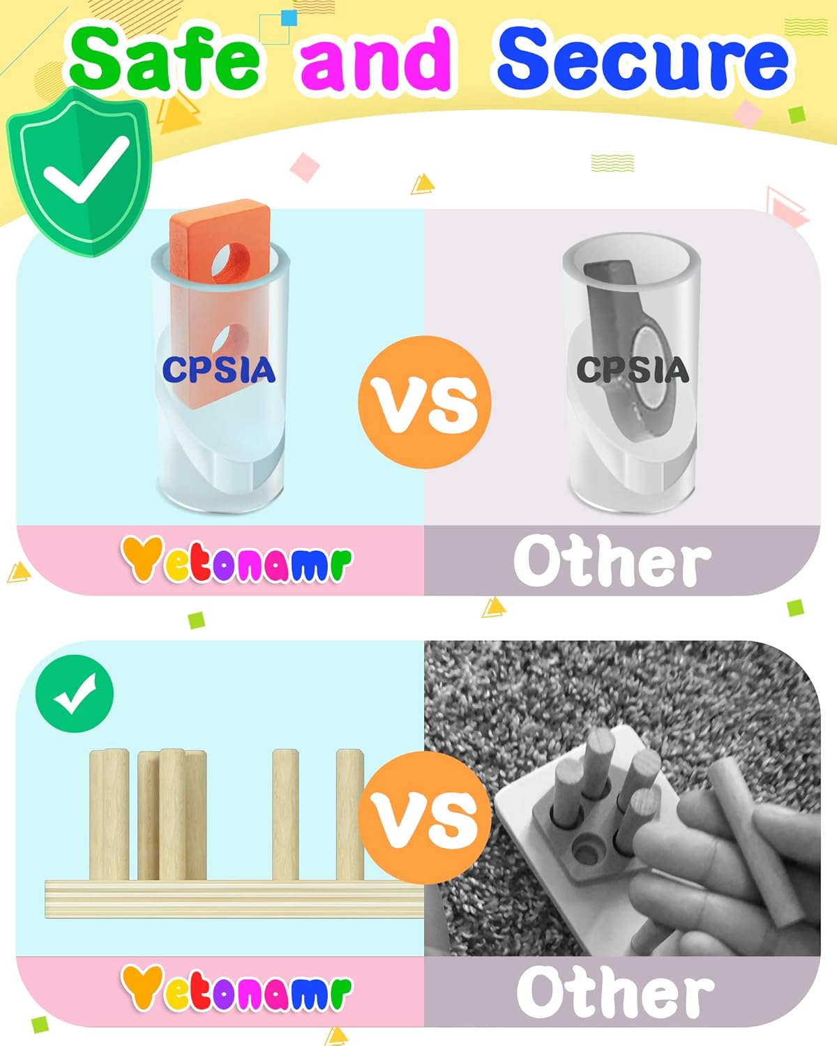 Montessori Speelgoed Hout | Zintuiglijk Educatief Speelgoed voor Peuters 1-3 Jaar | Leerzaam Cadeau voor Jongens & Meisjes