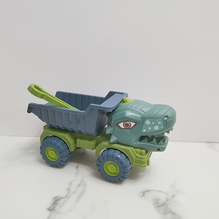 Dinosaurus Graafmachine Speelset | 26.4cm Groot Bouwvoertuig van ABS | Handmatig Speelgoed met Duwfunctie | Ideaal Cadeau voor Jongens