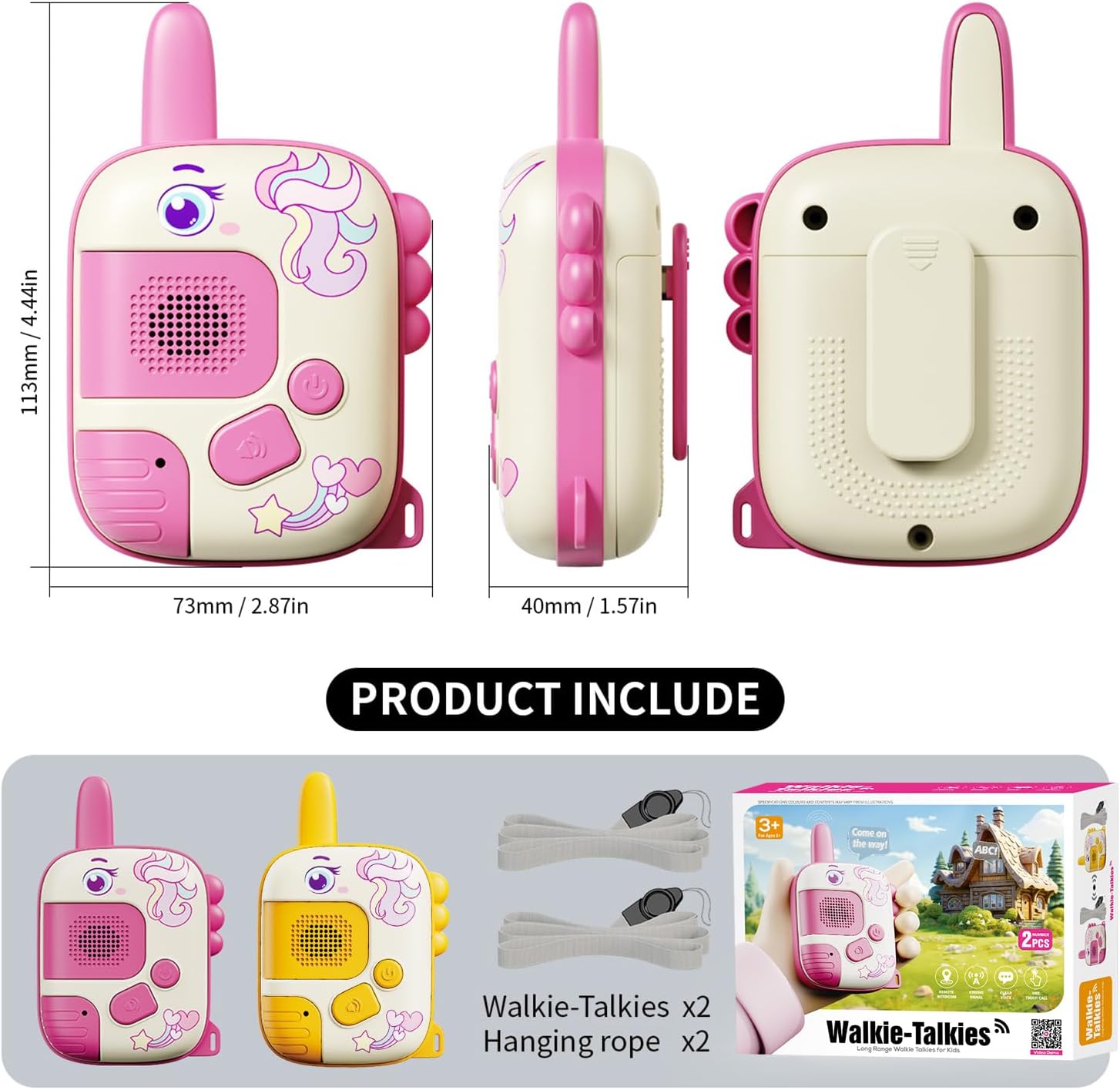 Walkie Talkies Eenhoorn – 2-Pack Speelgoed voor Meisjes 3-10 jr Buiten Spel