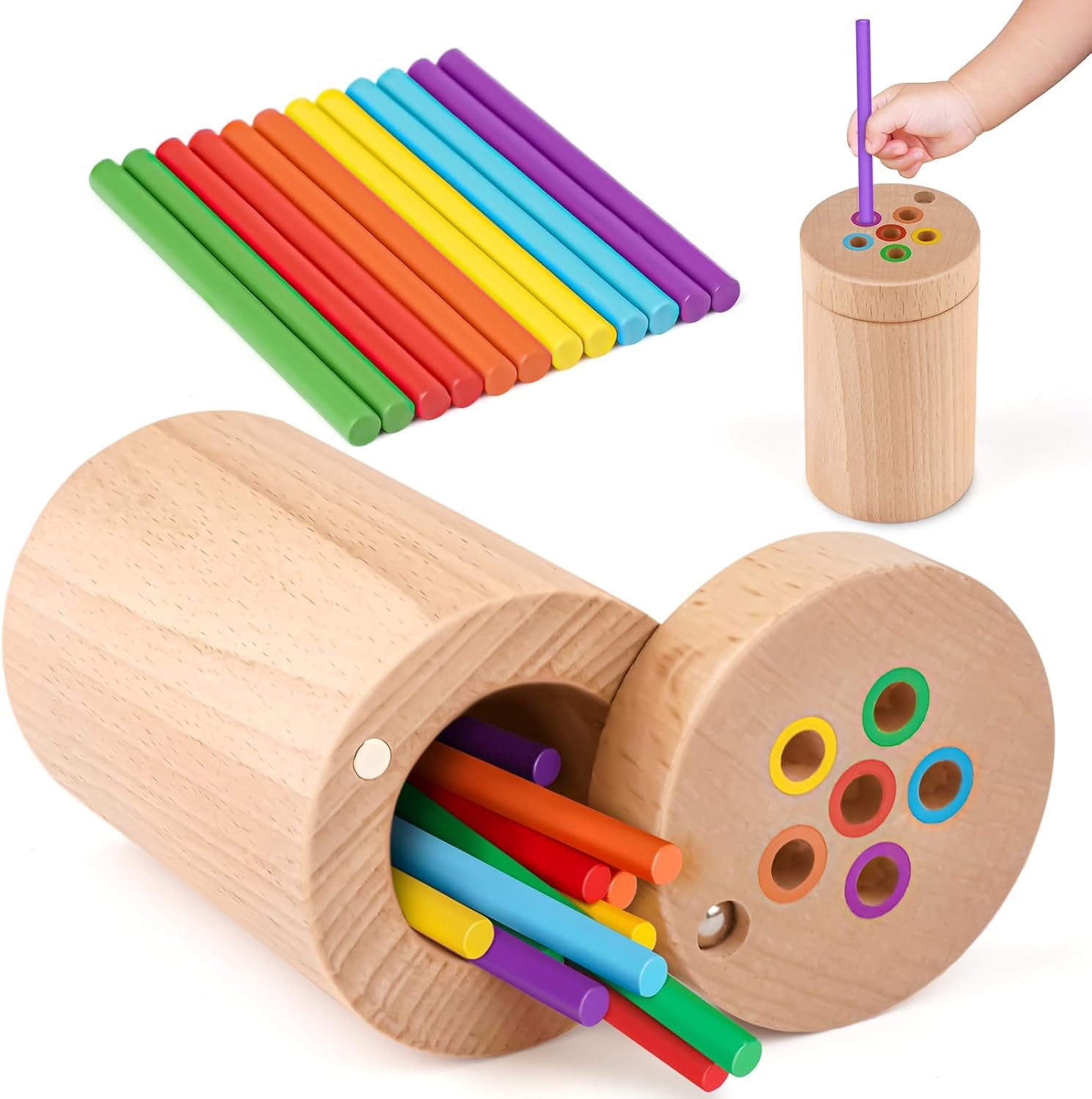 Montessori Kleur- en Sorteerspel | Houten Educatief Speelgoed voor Peuters 2-3 jaar