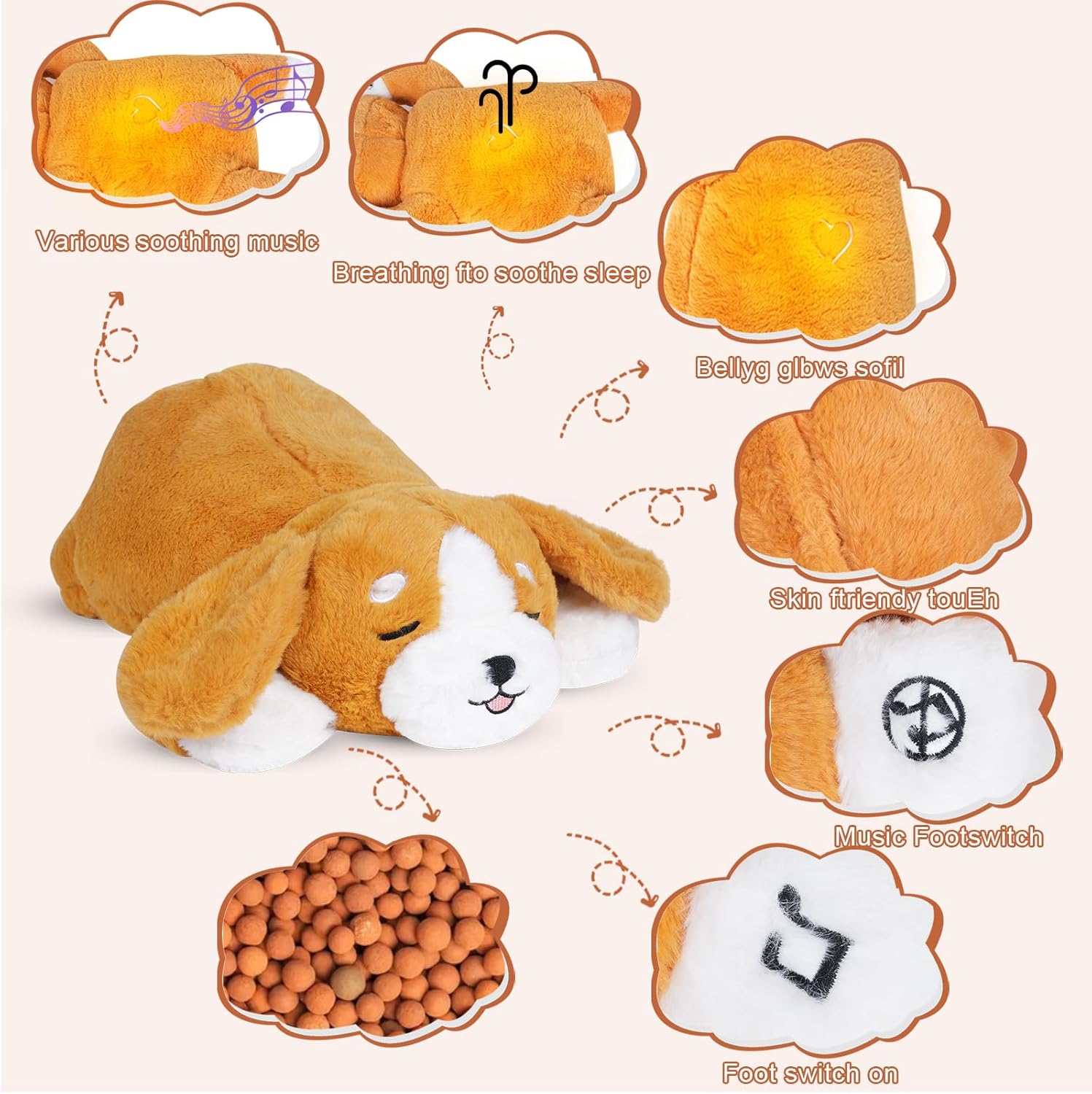 Gewogen Knuffelhond 20 Inch | Ademend Anti-Stress Pluche Speelgoed | Kalmerend Speelgoed voor Kinderen en Volwassenen