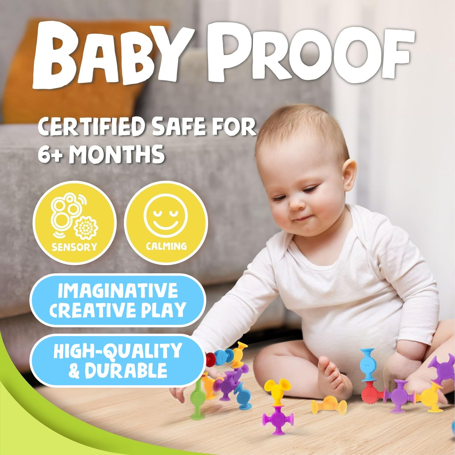 Montessori Zuigbad Speelgoed | Stimulerend & Verslavend Sensorisch Zuigspeelgoed voor Baby’s