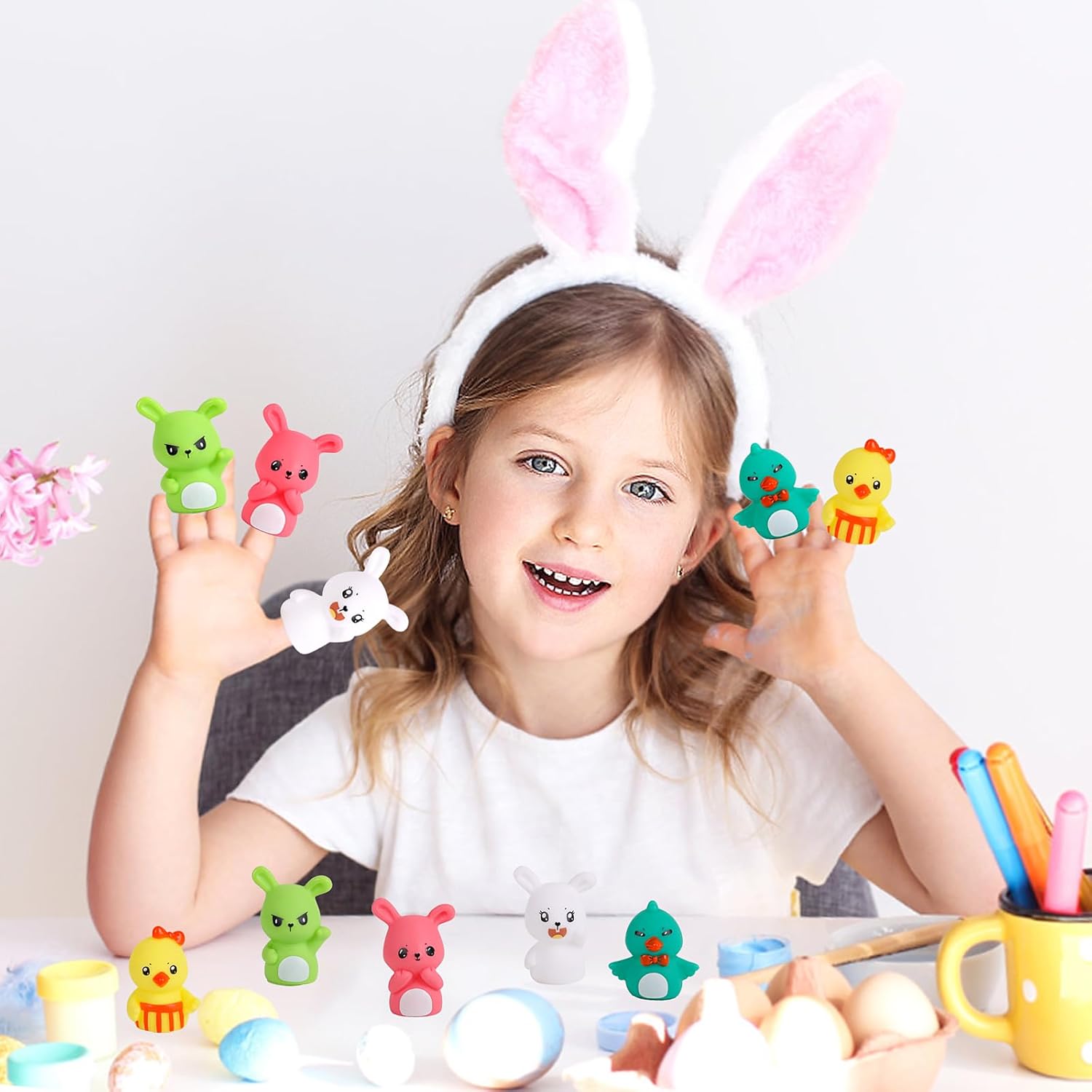 Halloween vingerpoppetjes 5 stuks | Pompoen & heks figuren