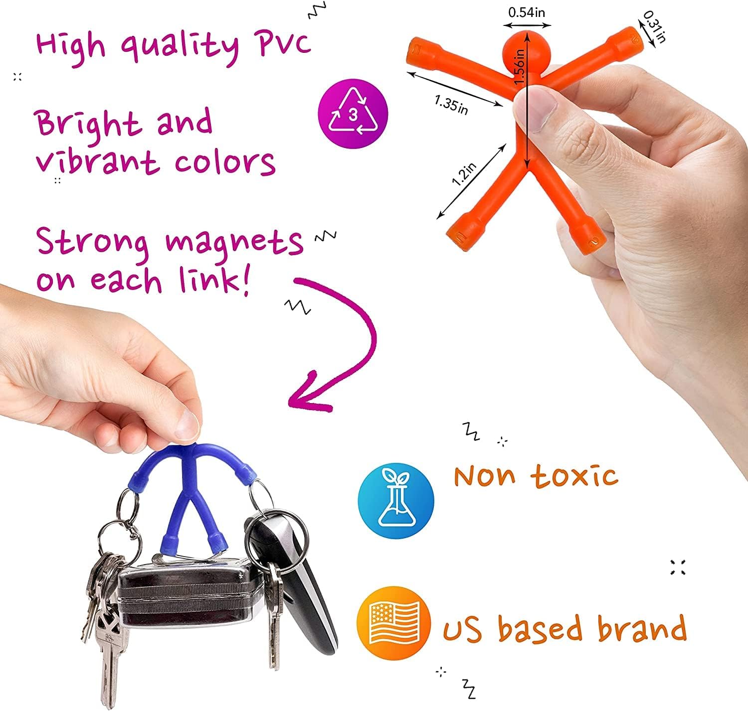 10 Magnetische Rekbare Sensorische Speeltjes | Educatieve Fidget Speeltjes voor Kinderen en Volwassenen
