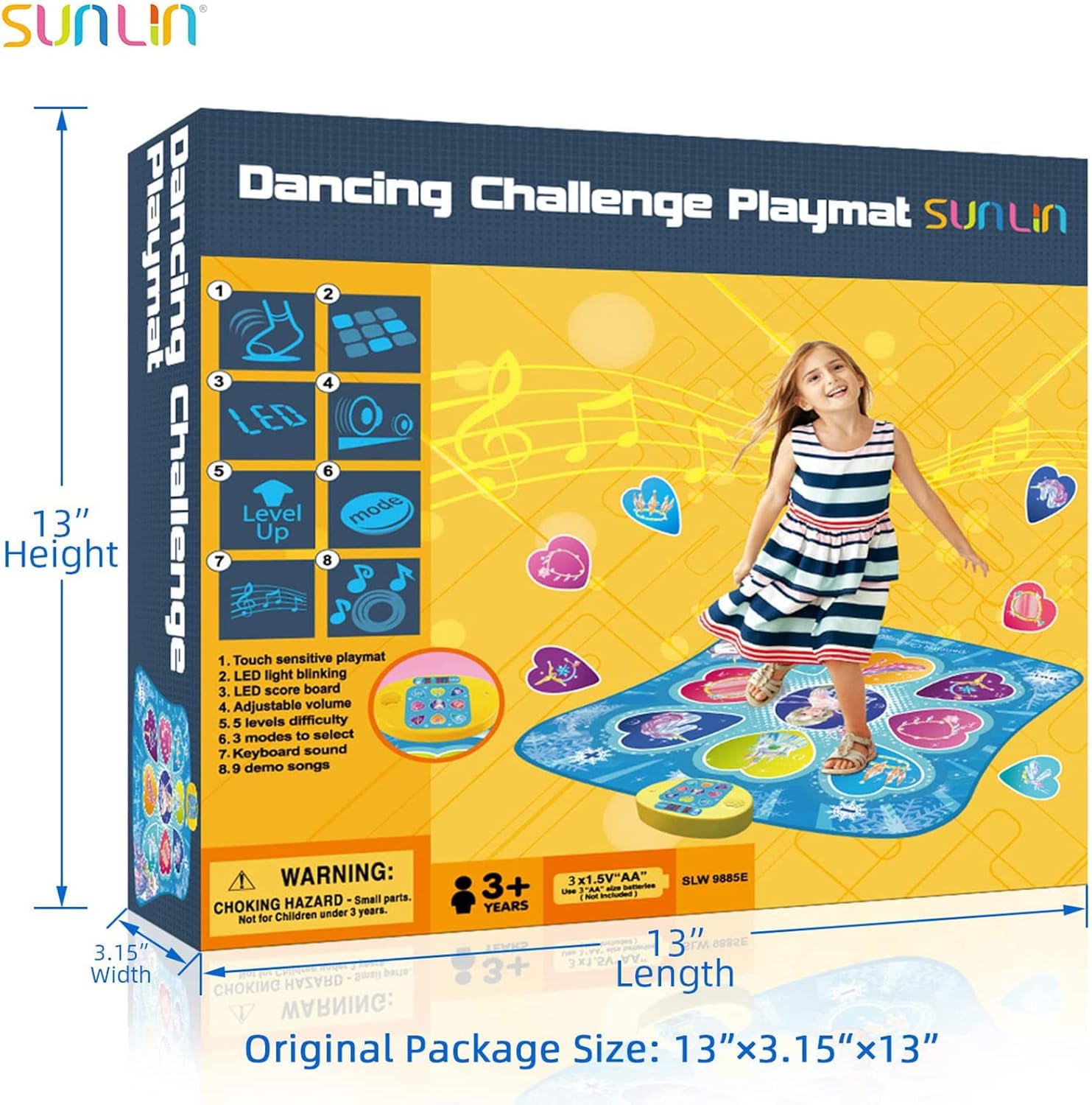 Dansmat spel | Muziek ritme mat met LED en 3 niveaus voor kinderen