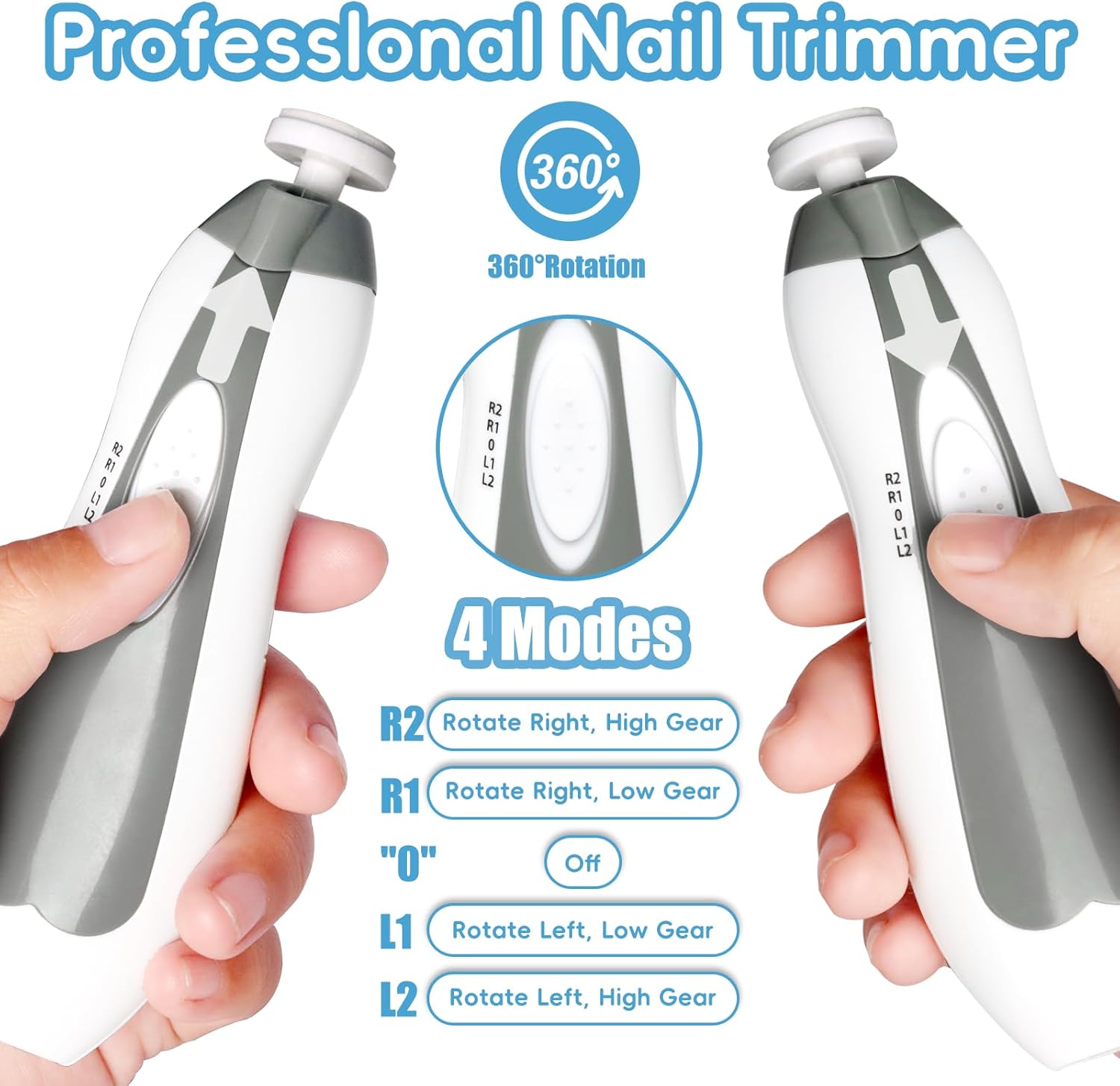 Elektrische baby nageltrimmer | 6-in-1 nagelvijl & manicure set voor baby en volwassenen