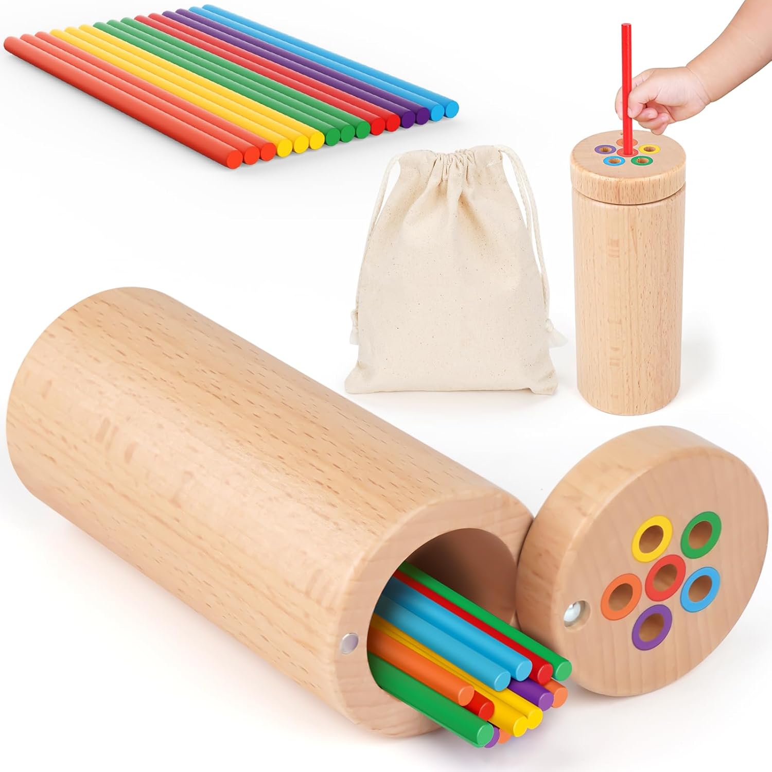 Montessori Kleur- en Sorteerspel | Houten Educatief Speelgoed voor Peuters 2-3 jaar