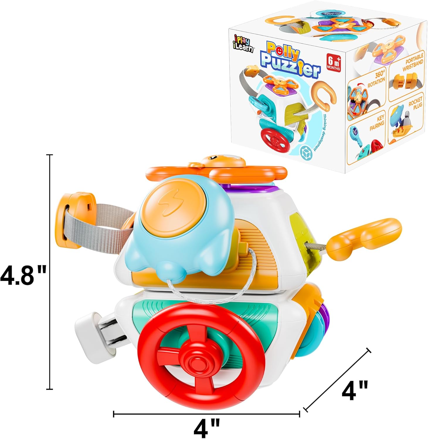 10-in-1 Baby Activiteitenkubus | Montessori Reisspeelgoed voor Peuters 6-36 Maanden | Educatief Cadeau