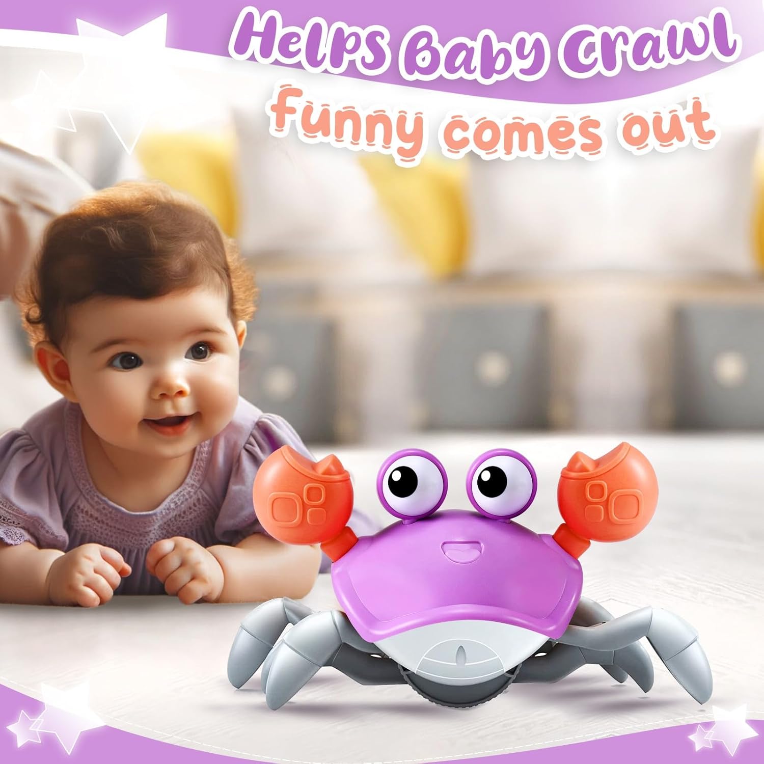 Kruipende Krab Baby Speelgoed | Dierlijke Baby Sensorische Buiklig Speelgoed Leren Kruipen Wandelen Peuter Cadeaus