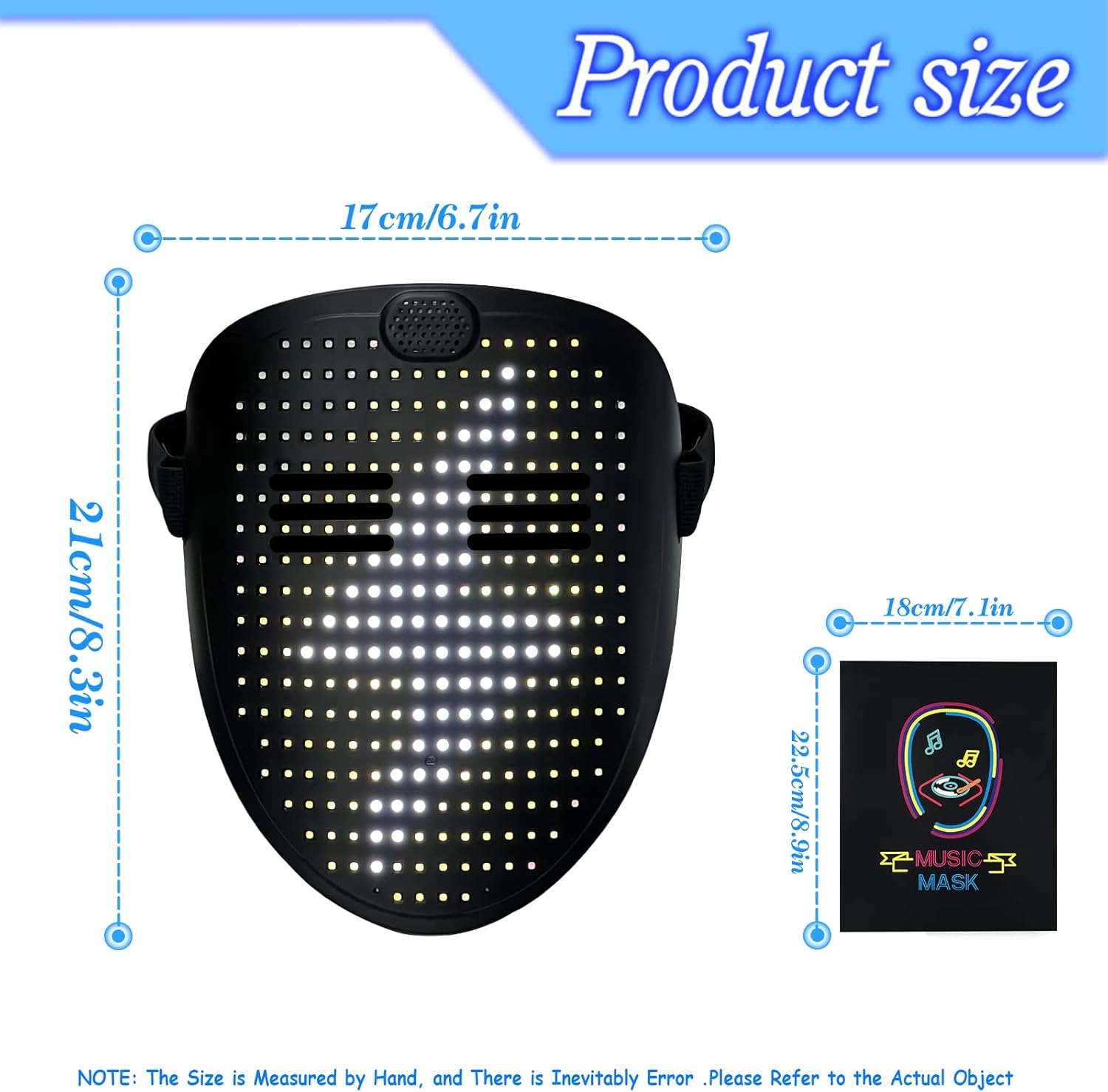 LED masker met gebarenbediening | Lichtgevend masker voor cosplay & feest