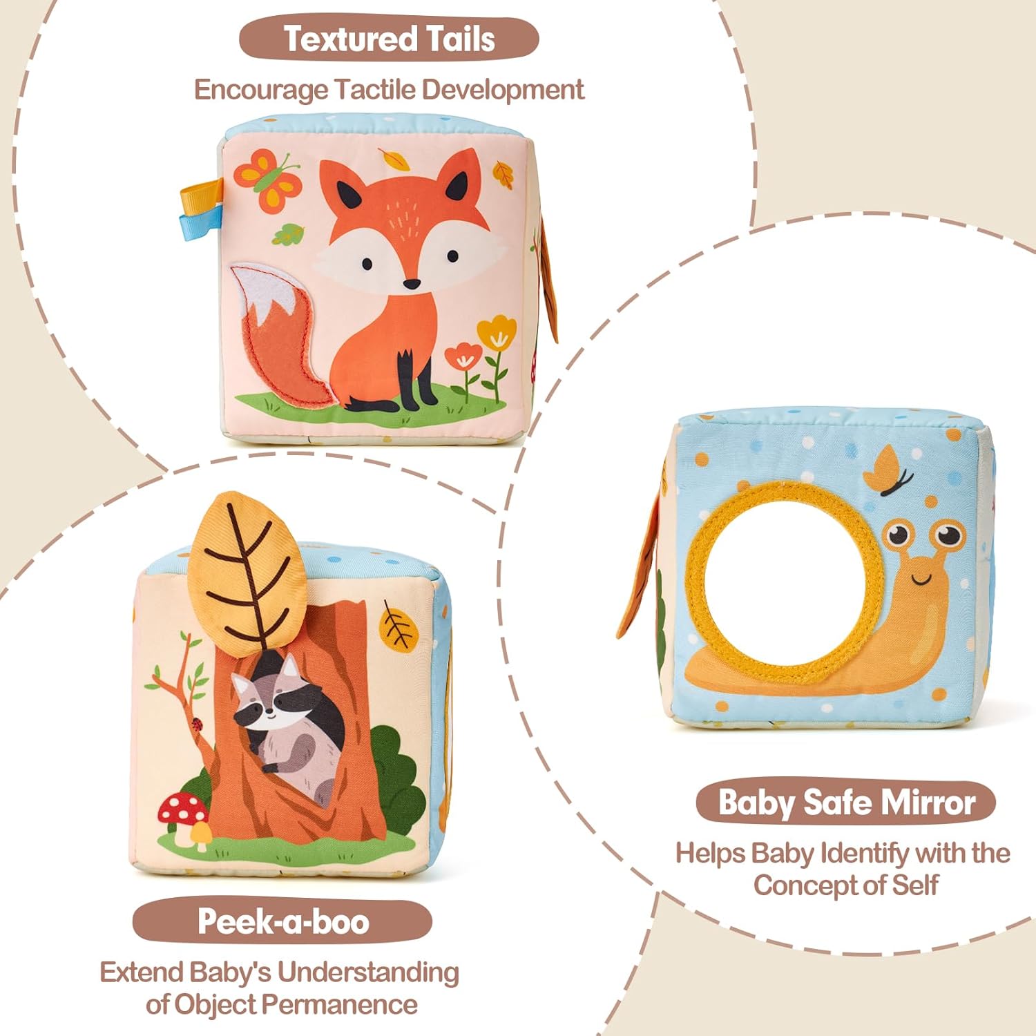 Baby Tissuedoos Speelgoed | Montessori Zintuiglijk Trekspeelgoed | Educatief Cadeau voor Baby’s 6-18 Maanden