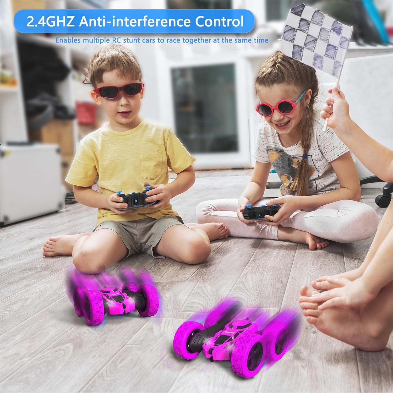 RC Stuntauto Kinderen 360° Rotatie – 4WD Dubbelzijdige Afstandsbediening Racewagen met LED Verlichting – Oplaadbaar Speelgoed Jongens Meisjes 6-12 Jaar