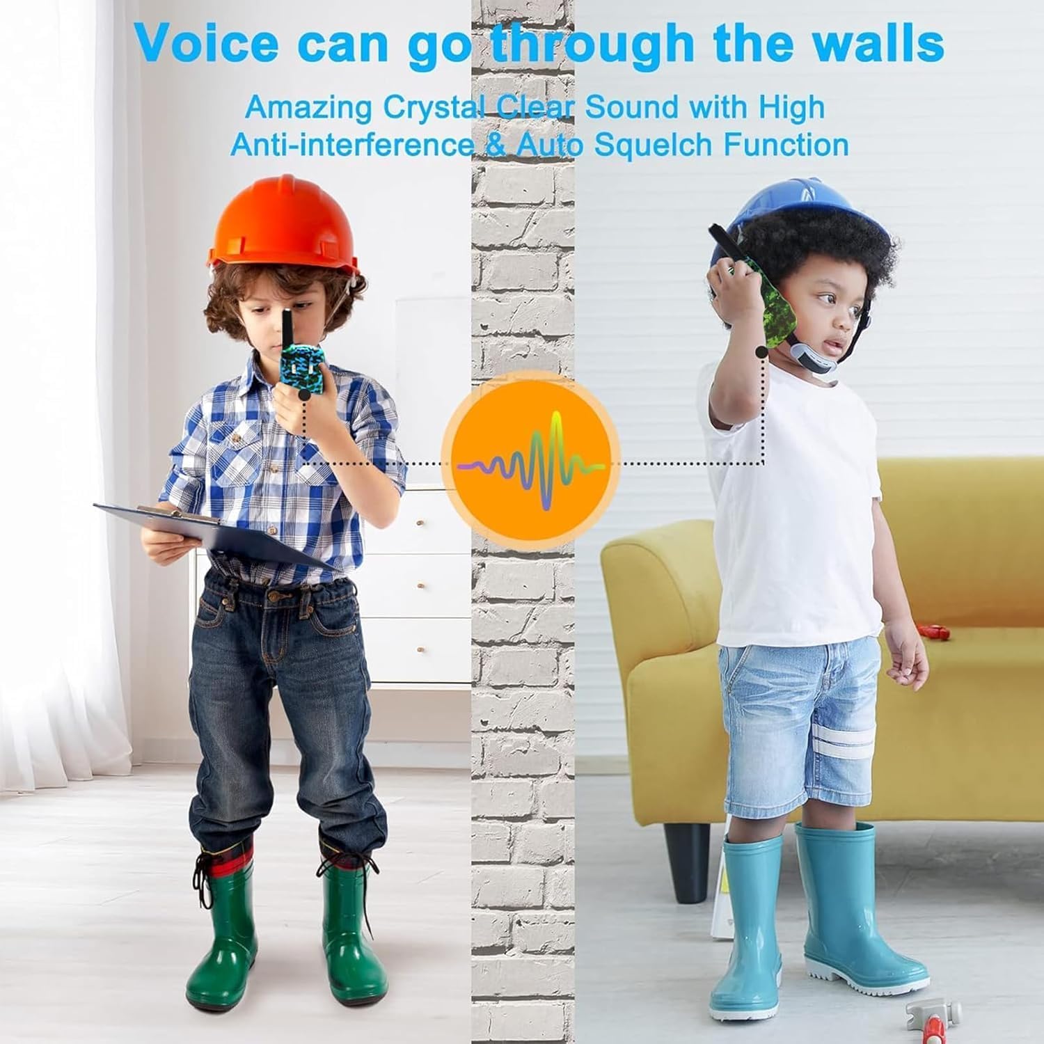 Walkie Talkies Jongens & Meisjes | Kinderspeelgoed 4-6 Jaar | Outdoor Radio Speelgoed 3-7 Jaar (Blauw & Roze & Geel)