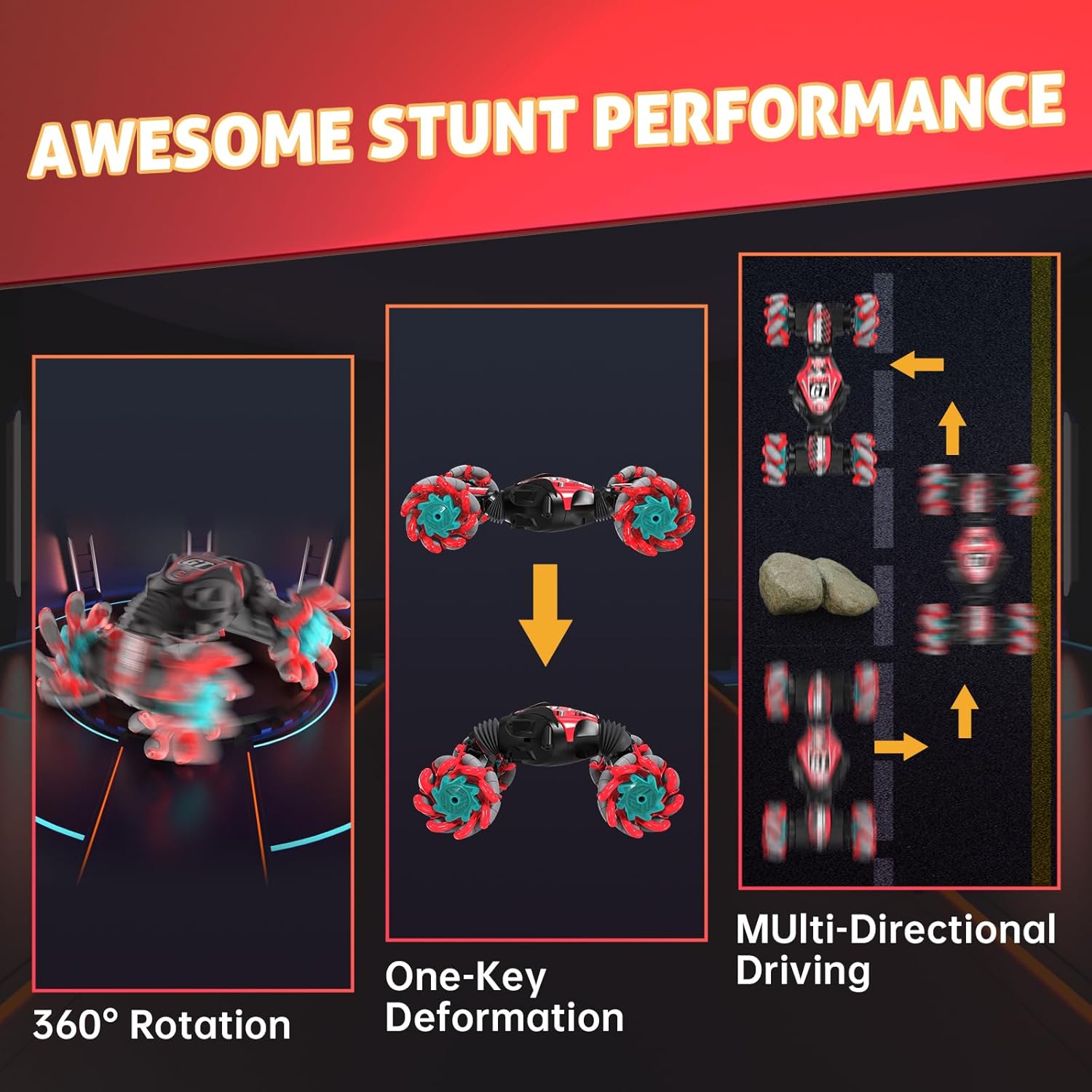 Gebaar Gestuurde RC Stuntauto | 360° Draaiende 4WD Twist Auto | Afstandsbediening Speelgoed met Licht en Muziek | Kinderen 6+ | Cadeau Ideeën