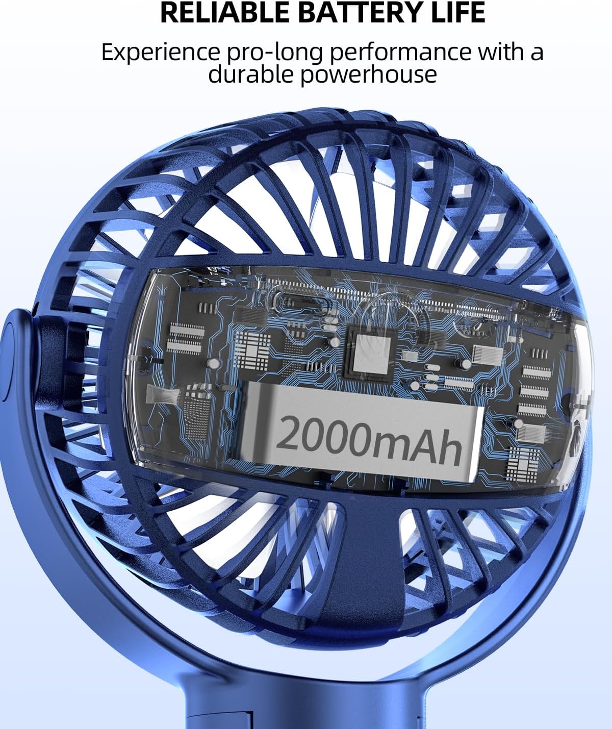 Mini kinderwagenventilator | draagbare oplaadbare reisventilator met 360° rotatie & 3 snelheden