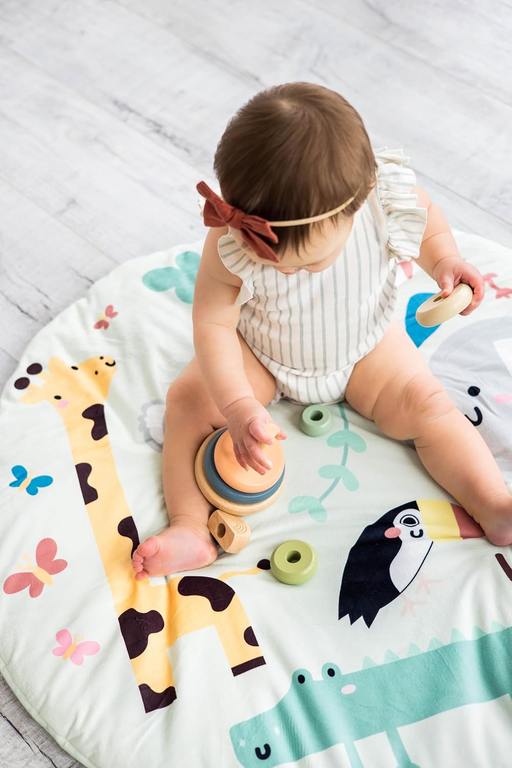 Kerst sneeuwpop stapeltoren | Houten educatief speelgoed