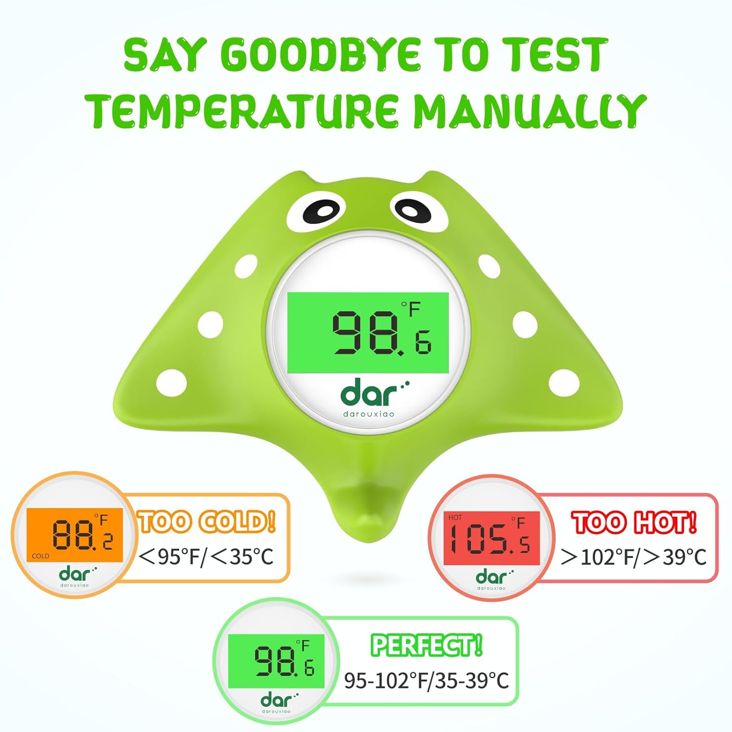 Baby badthermometer digitaal | drijvende thermometer met kleurwaarschuwing & veiligheid