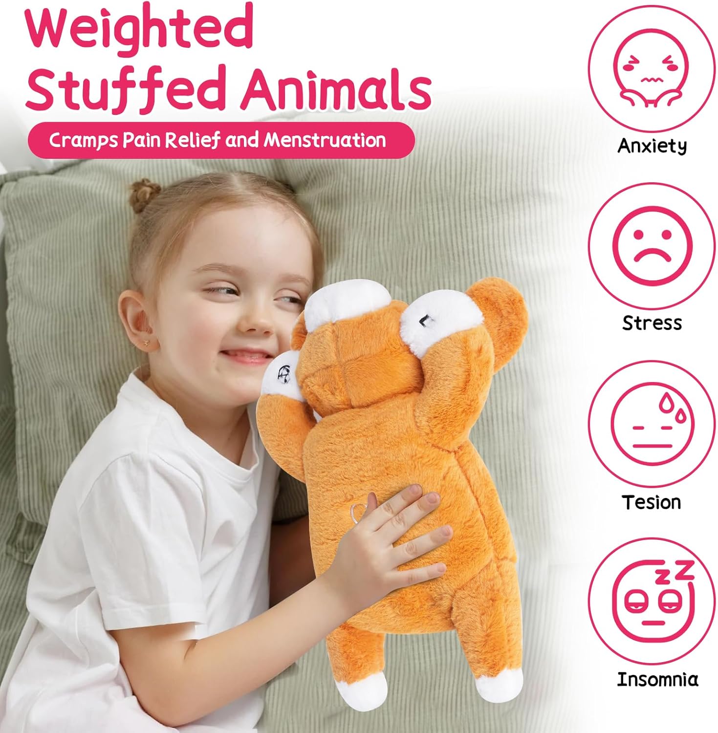 Gewogen Knuffelhond 20 Inch | Ademend Anti-Stress Pluche Speelgoed | Kalmerend Speelgoed voor Kinderen en Volwassenen